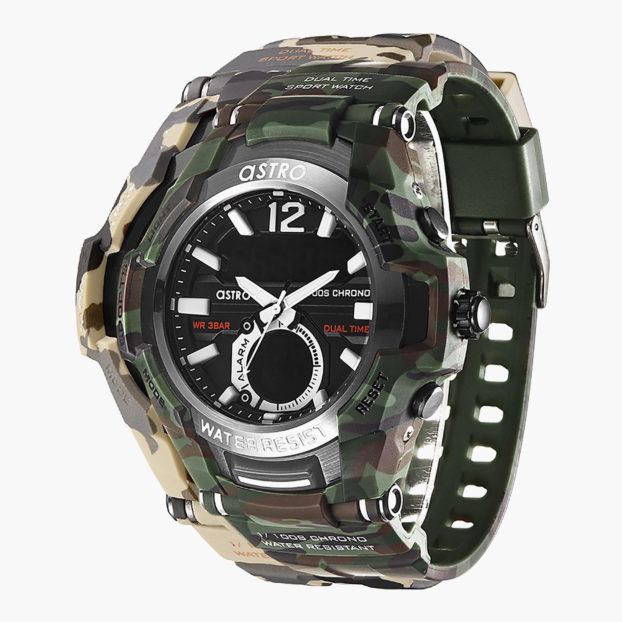 ساعة استر للرجال بسوار اخضر مموه انالوج-رقمية - A22801-PPHB-men-watchesandjewellery-watches-image-2