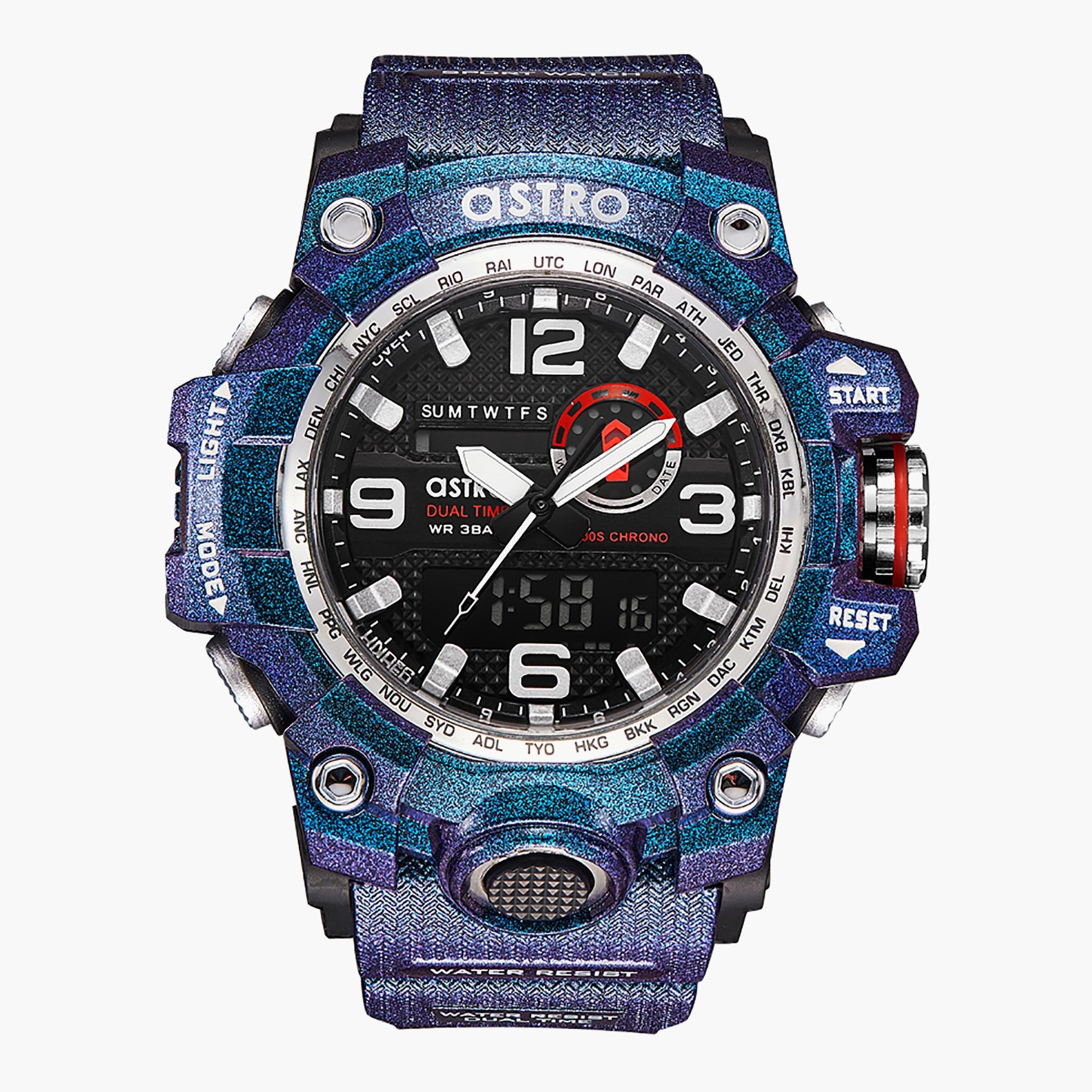 ساعة استر للرجال بسوار ازرق انالوج-رقمية - A22803-PPLB-men-watchesandjewellery-watches-image-1