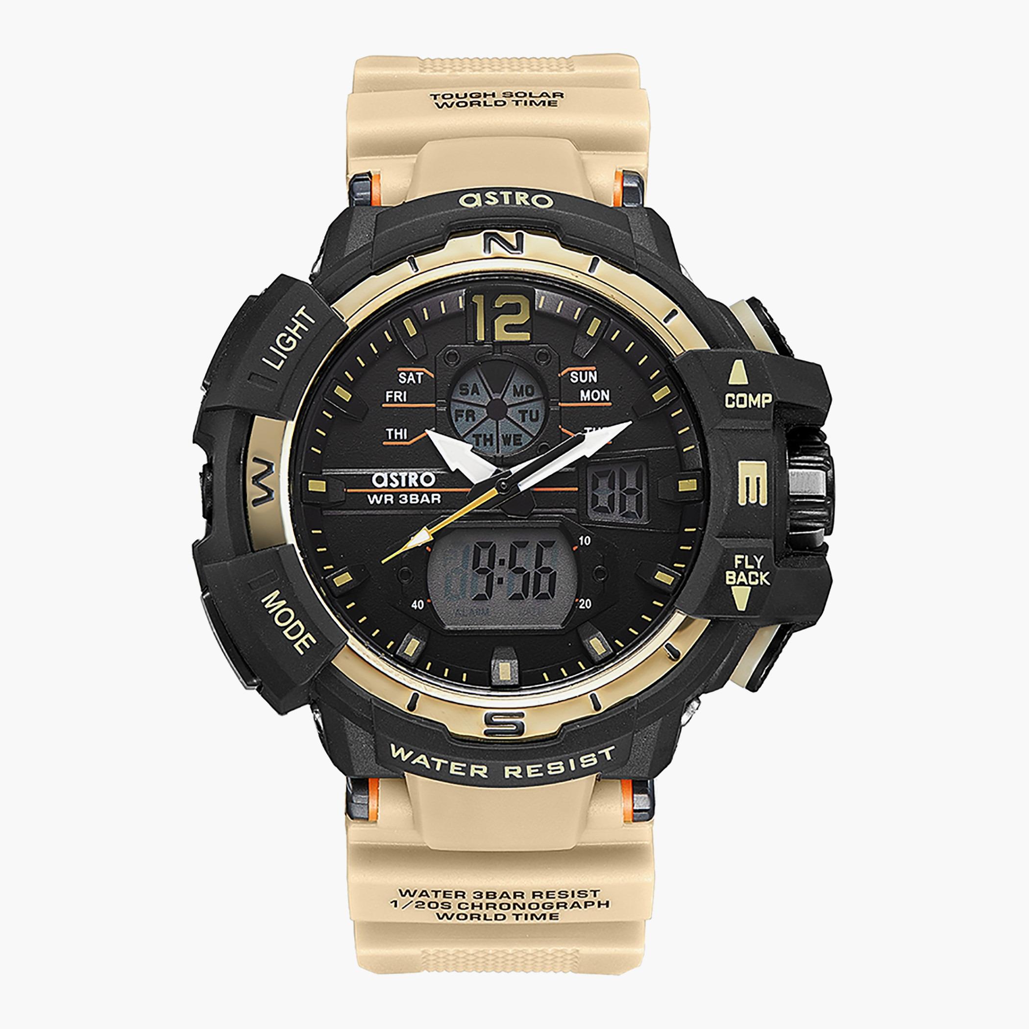 Astro Men Khaki Strap Analog-Digital Watch - A22804-PPCB-men-watchesandjewellery-watches-image-1