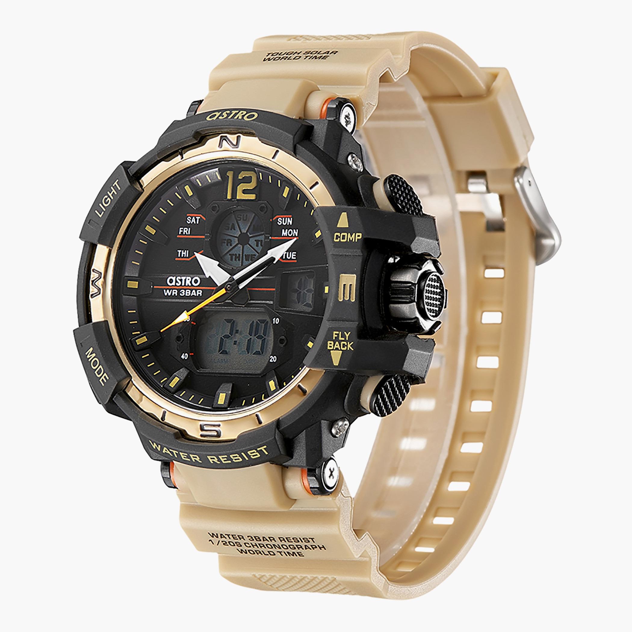 ساعة استر للرجال بسوار كاكي انالوج رقمية - A22804-PPCB-men-watchesandjewellery-watches-image-2