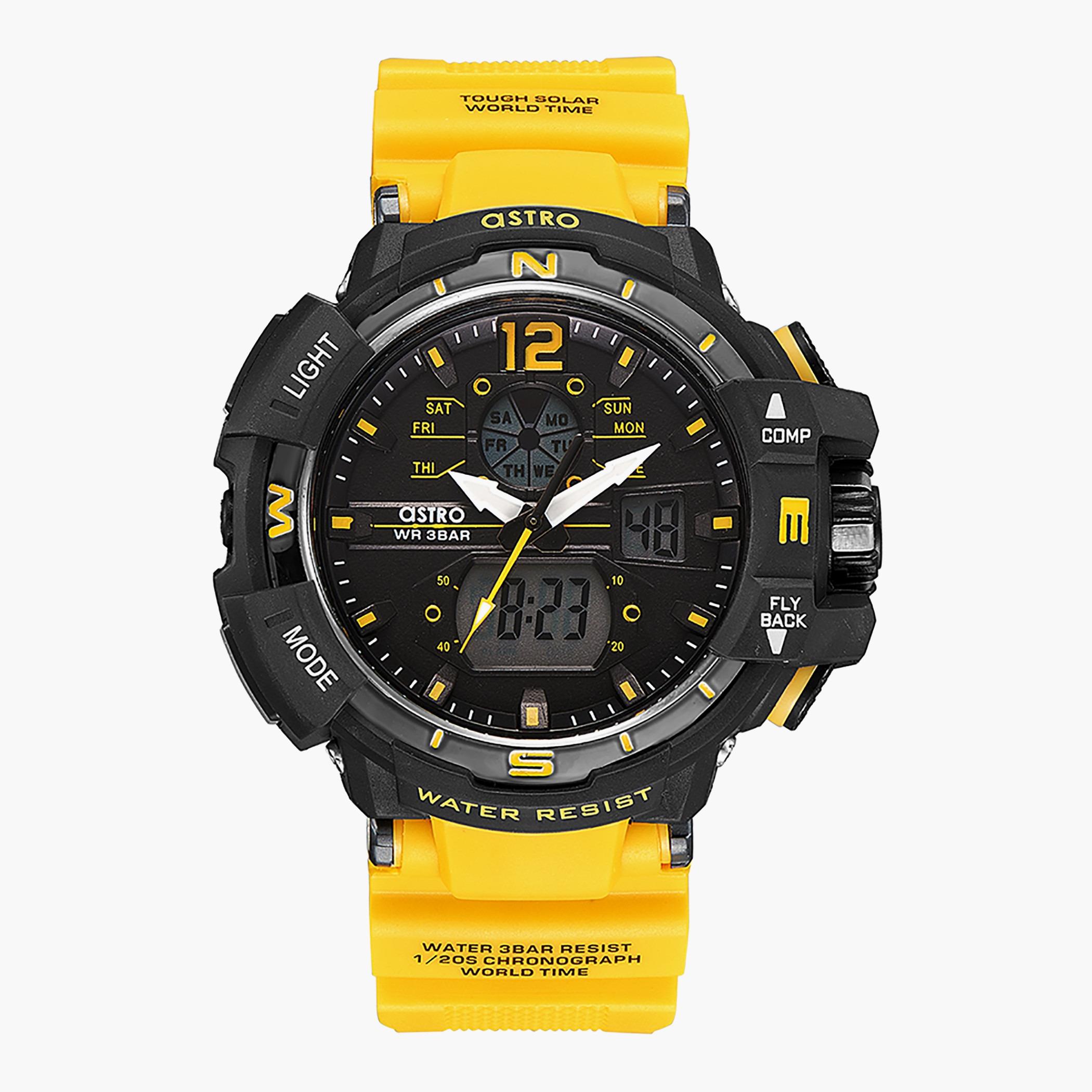ساعة استر رجال انالوج رقمية بسوار اصفر - A22804-PPYB-men-watchesandjewellery-watches-image-1