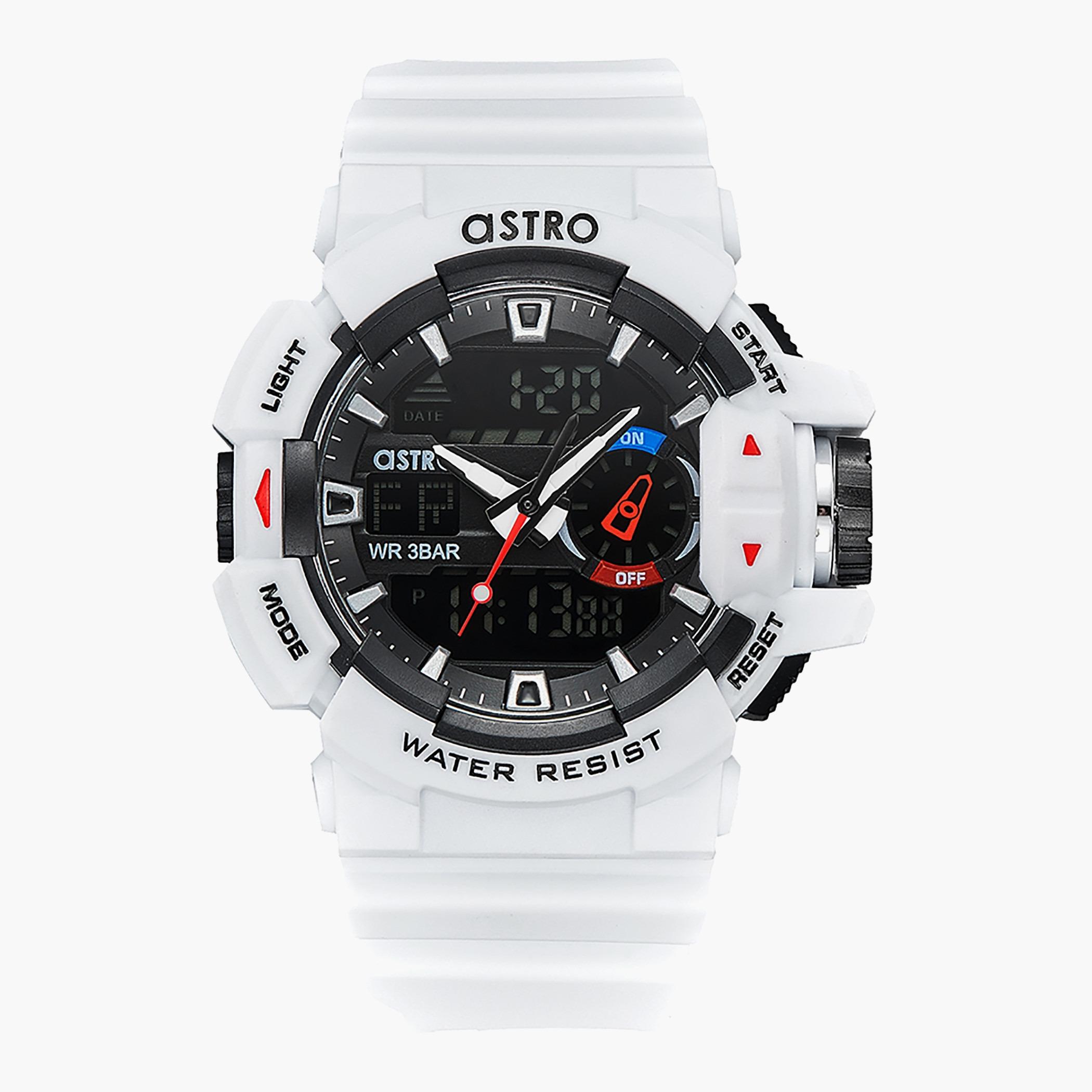 ساعة استر للرجال بسوار ابيض انالوج-رقمية - A22805-PPWB-men-watchesandjewellery-watches-image-1