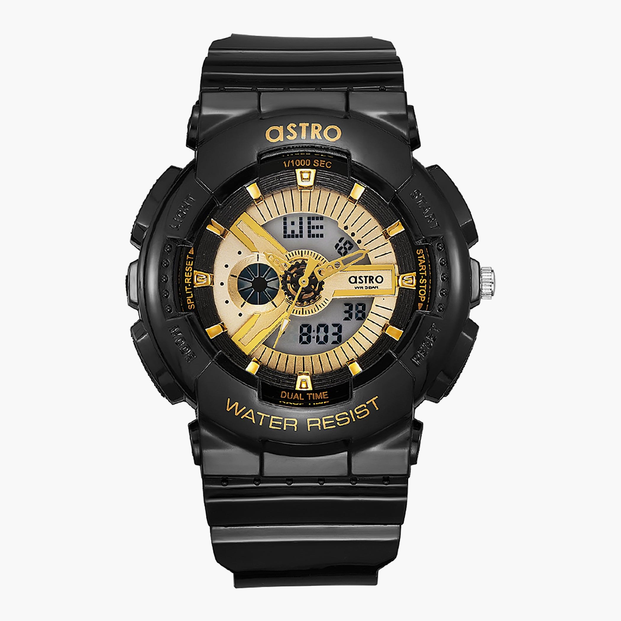 ساعة استر للرجال انالوج رقمية بسوار اسود - A22707-PPBG-men-watchesandjewellery-watches-image-1