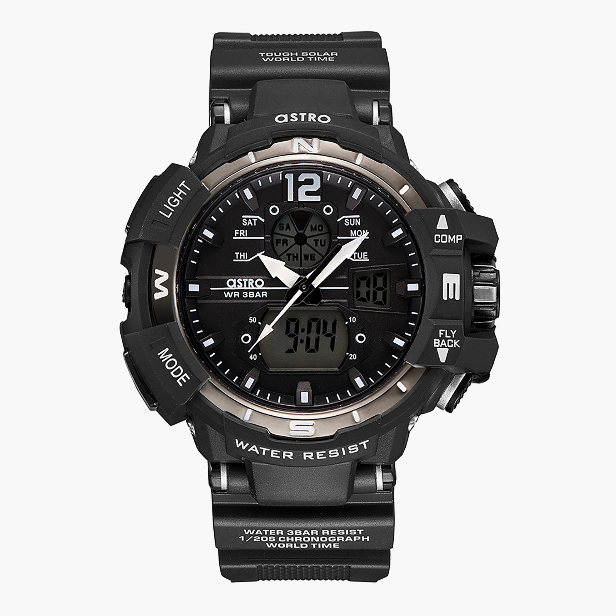 ساعة استر للرجال بسوار اسود انالوج-رقمية - A22809-PPBB-men-watchesandjewellery-watches-image-1