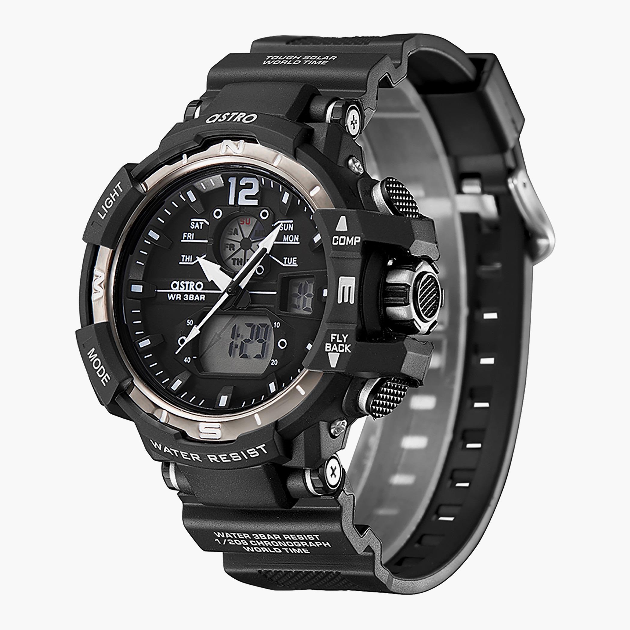 ساعة استر للرجال بسوار اسود انالوج-رقمية - A22809-PPBB-men-watchesandjewellery-watches-image-2