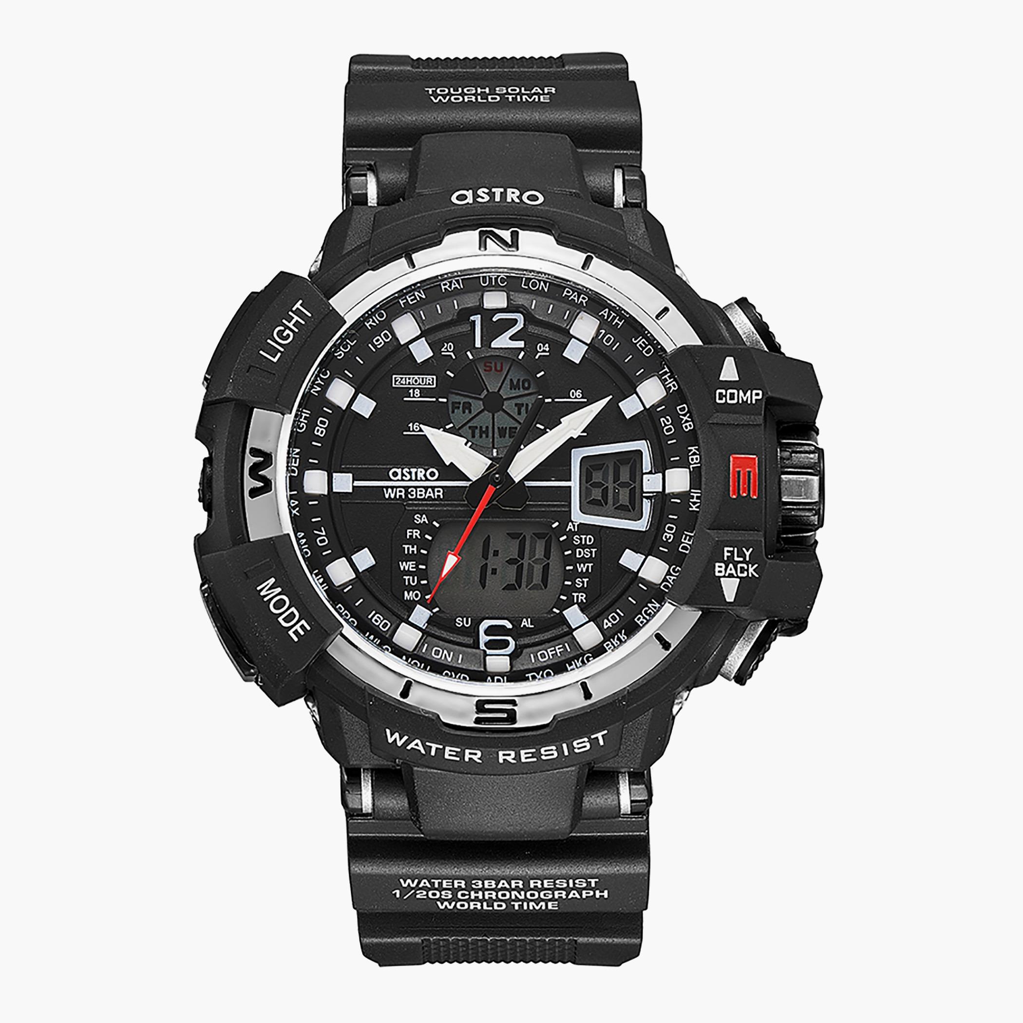 ساعة استر للرجال بسوار اسود انالوج-رقمية - A22809-PPBBW-men-watchesandjewellery-watches-image-1