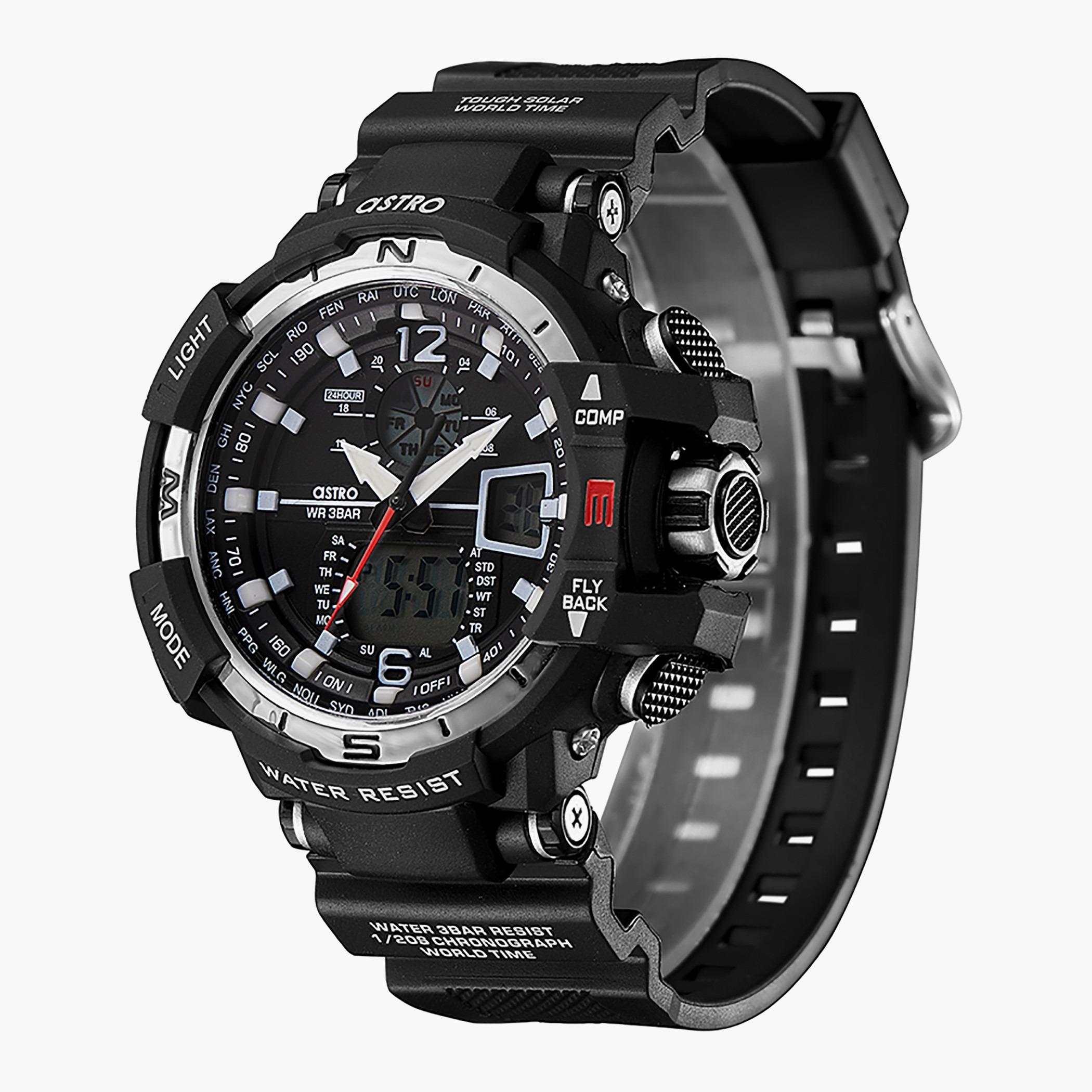 ساعة استر للرجال بسوار اسود انالوج-رقمية - A22809-PPBBW-men-watchesandjewellery-watches-image-2