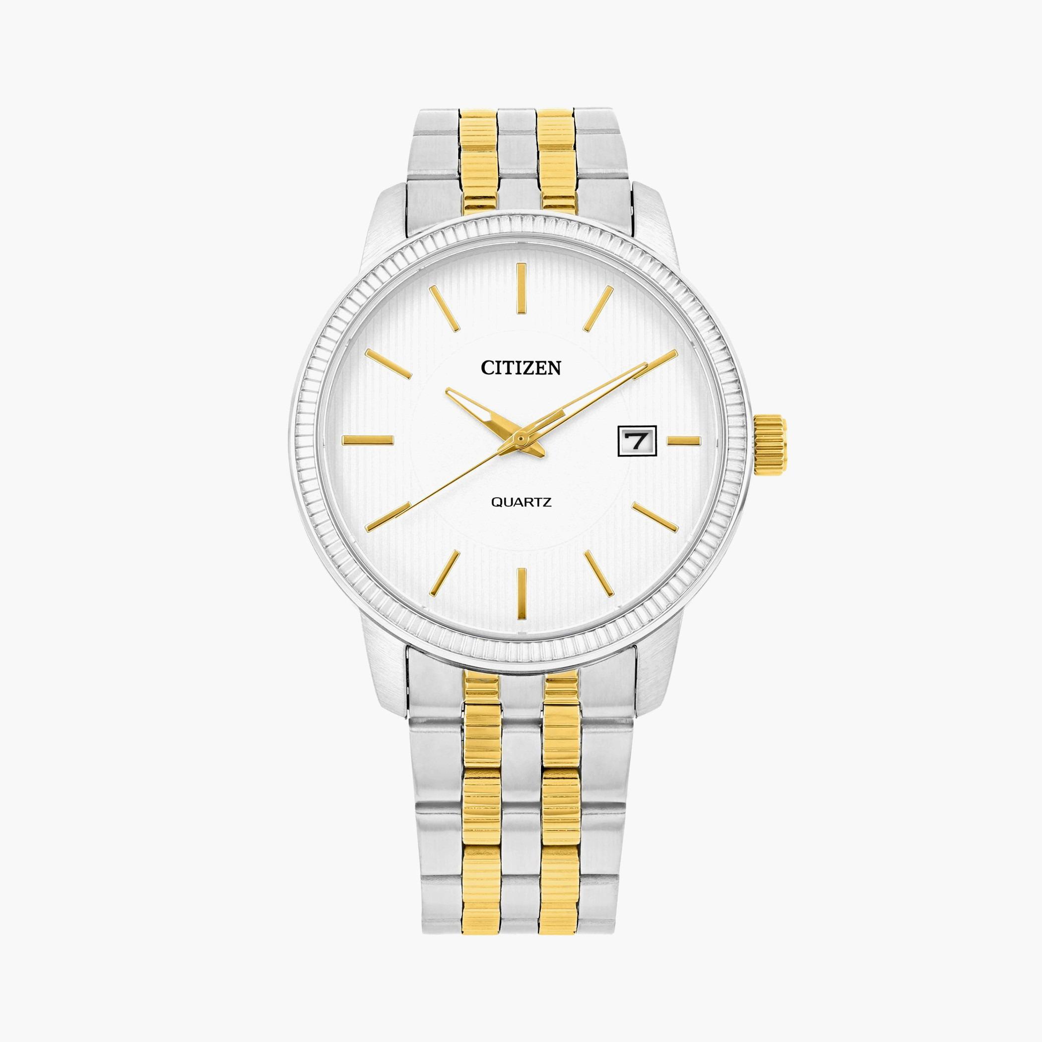 Citizen Men Silver & Gold Strap Analog Watch - DZ0054-56A-men-watchesandjewellery-watches-image-1