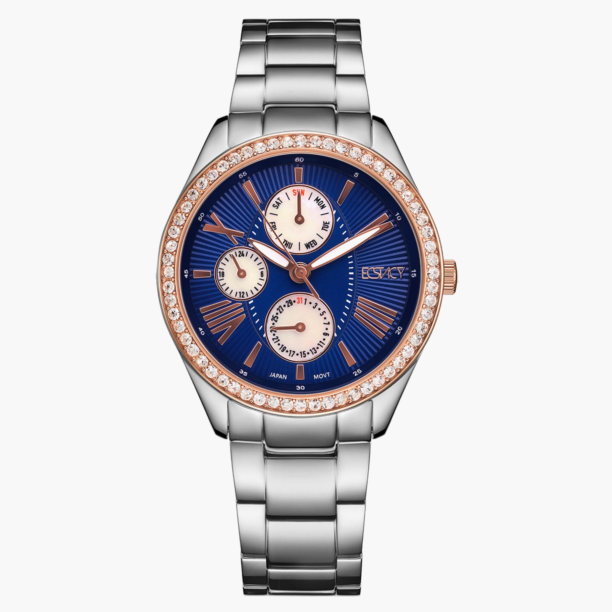 ساعة اكستاسي للنساء بسوار ازرق انالوج بعقارب - E9621-SBSN-women-watchesandjewellery-watches-image-1