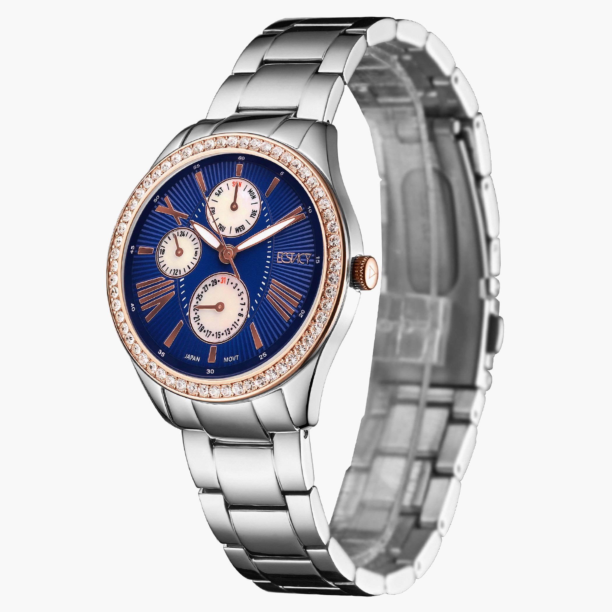 ساعة اكستاسي للنساء بسوار ازرق انالوج بعقارب - E9621-SBSN-women-watchesandjewellery-watches-image-2