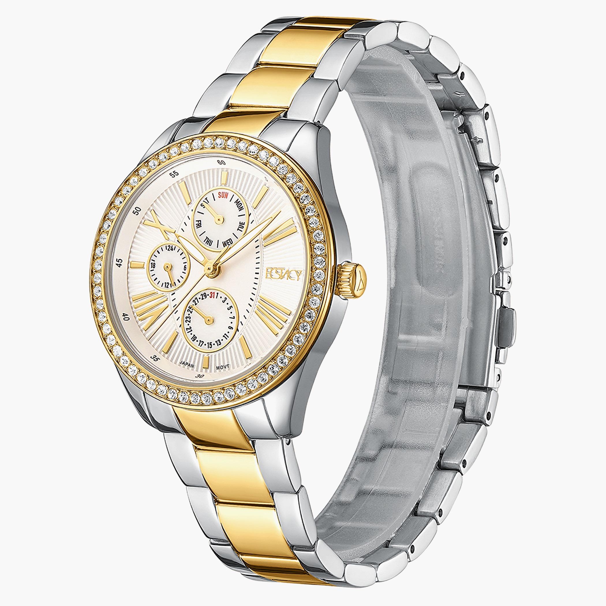 ساعة اكستاسي للنساء بسوار ابيض من الستانلس ستيل - E9621-TBTW-women-watchesandjewellery-watches-image-2