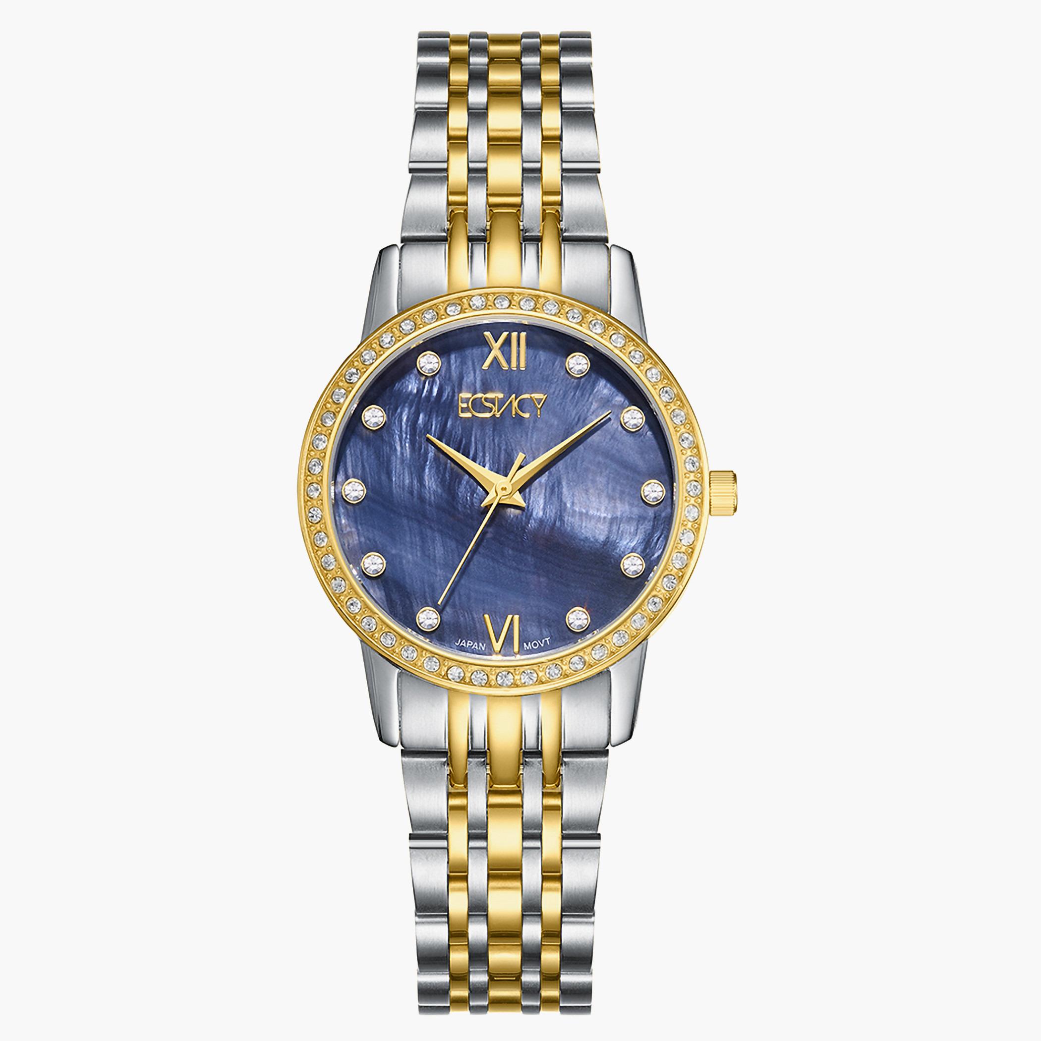 ساعة إكستاسي للنساء بسوار أزرق من الستانلس ستيل - E9517-TBTMB-women-watchesandjewellery-watches-image-1