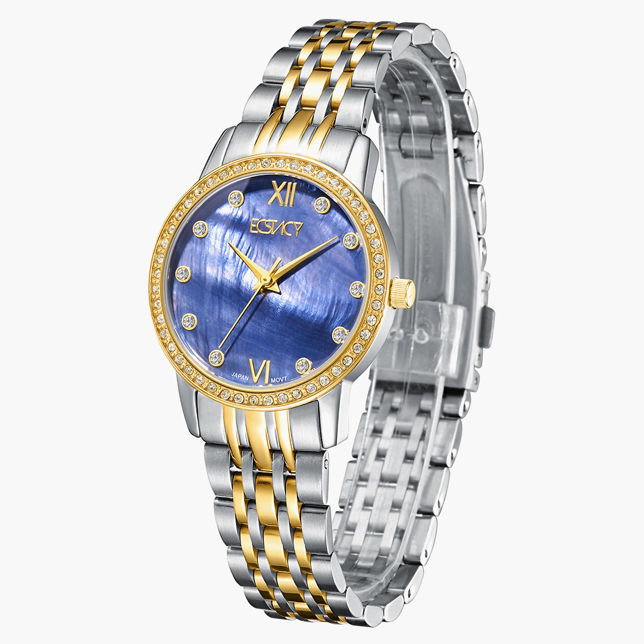 ساعة إكستاسي للنساء بسوار أزرق من الستانلس ستيل - E9517-TBTMB-women-watchesandjewellery-watches-image-2