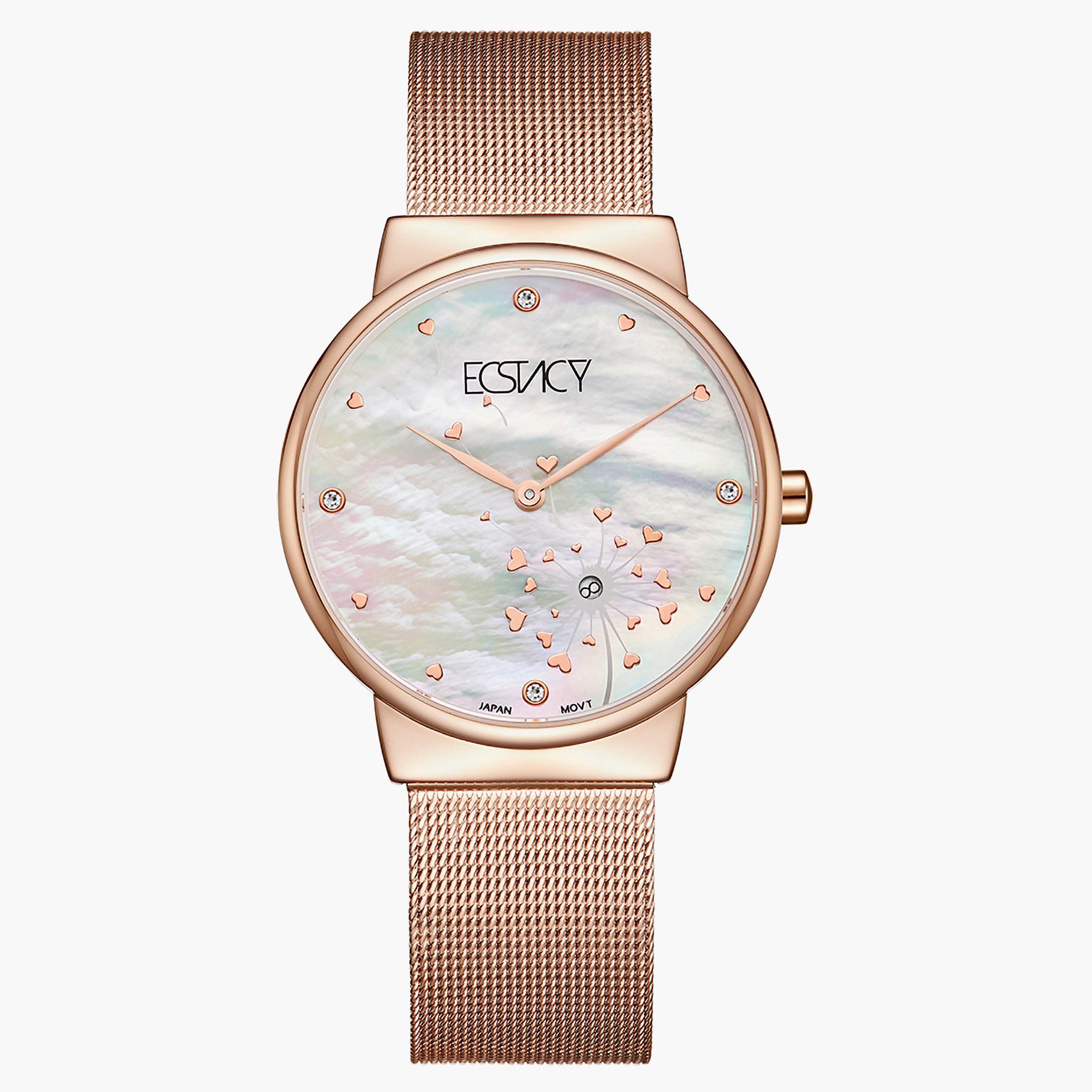 ساعة إكستاسي للنساء بسوار من الستانلس ستيل وسوار اللؤلؤ -E9510-RMKM-women-watchesandjewellery-watches-image-1