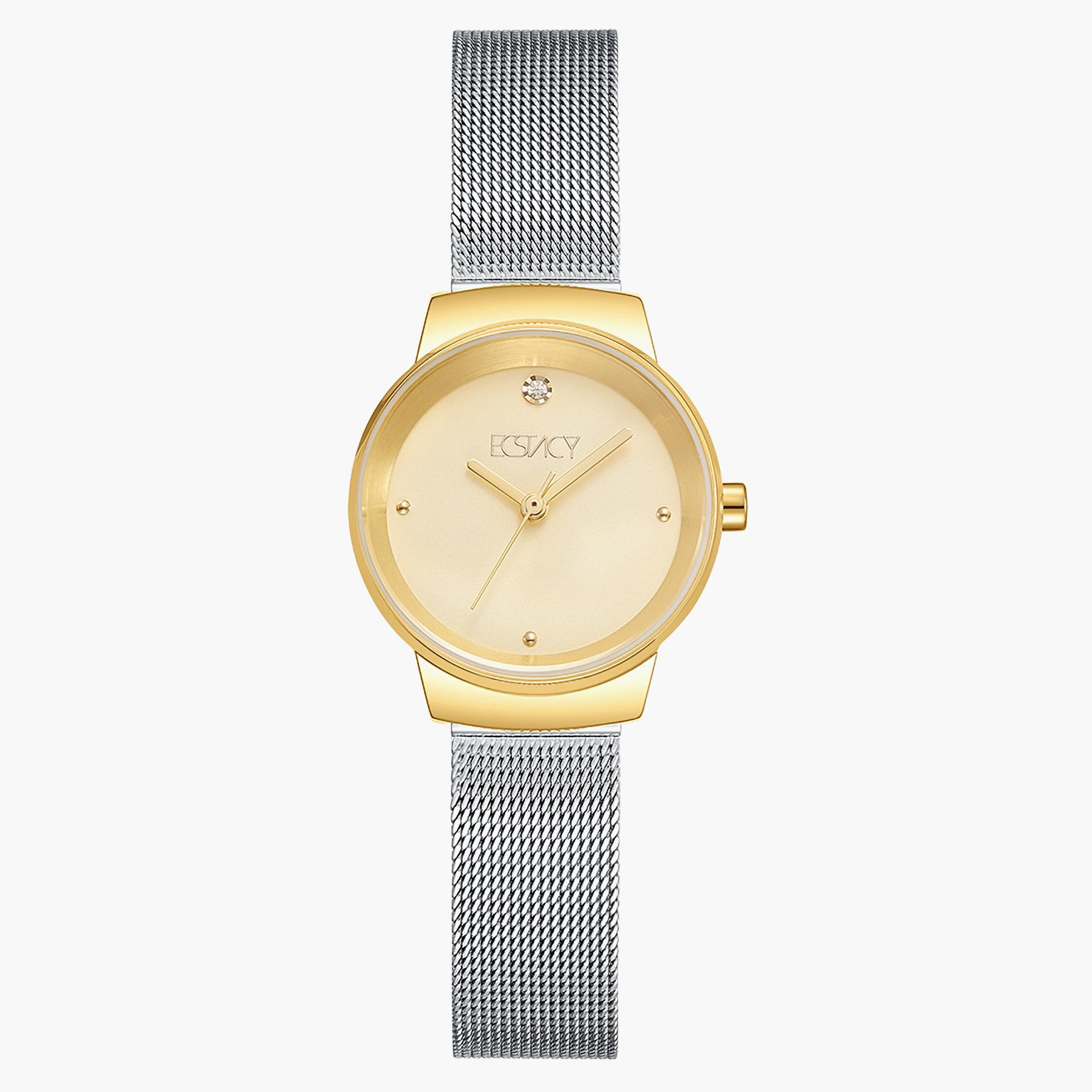 ساعة إكستاسي للنساء بسوار ذهبي من الستانلس ستيل - E7511-TBTC-women-watchesandjewellery-watches-image-1