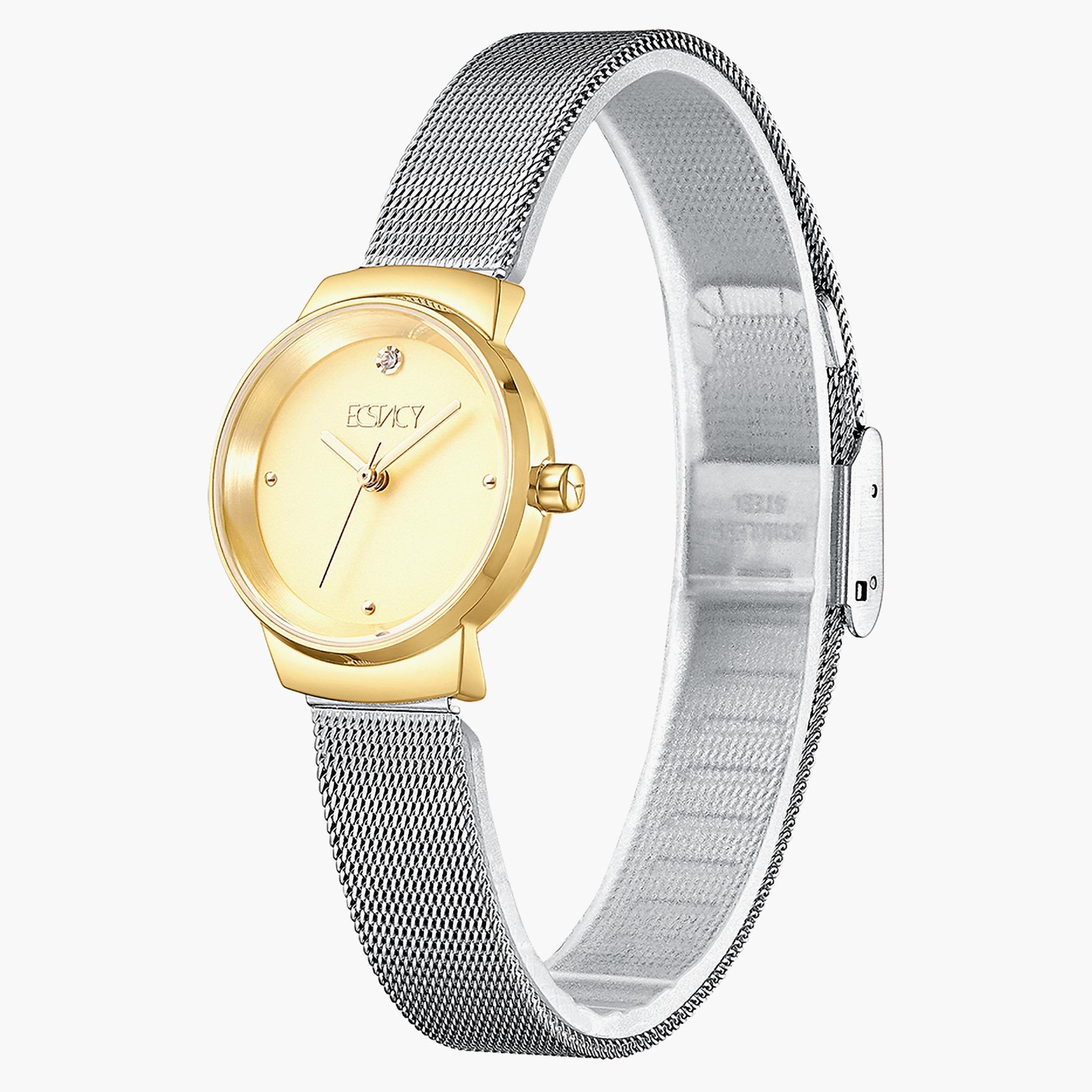 ساعة إكستاسي للنساء بسوار ذهبي من الستانلس ستيل - E7511-TBTC-women-watchesandjewellery-watches-image-2