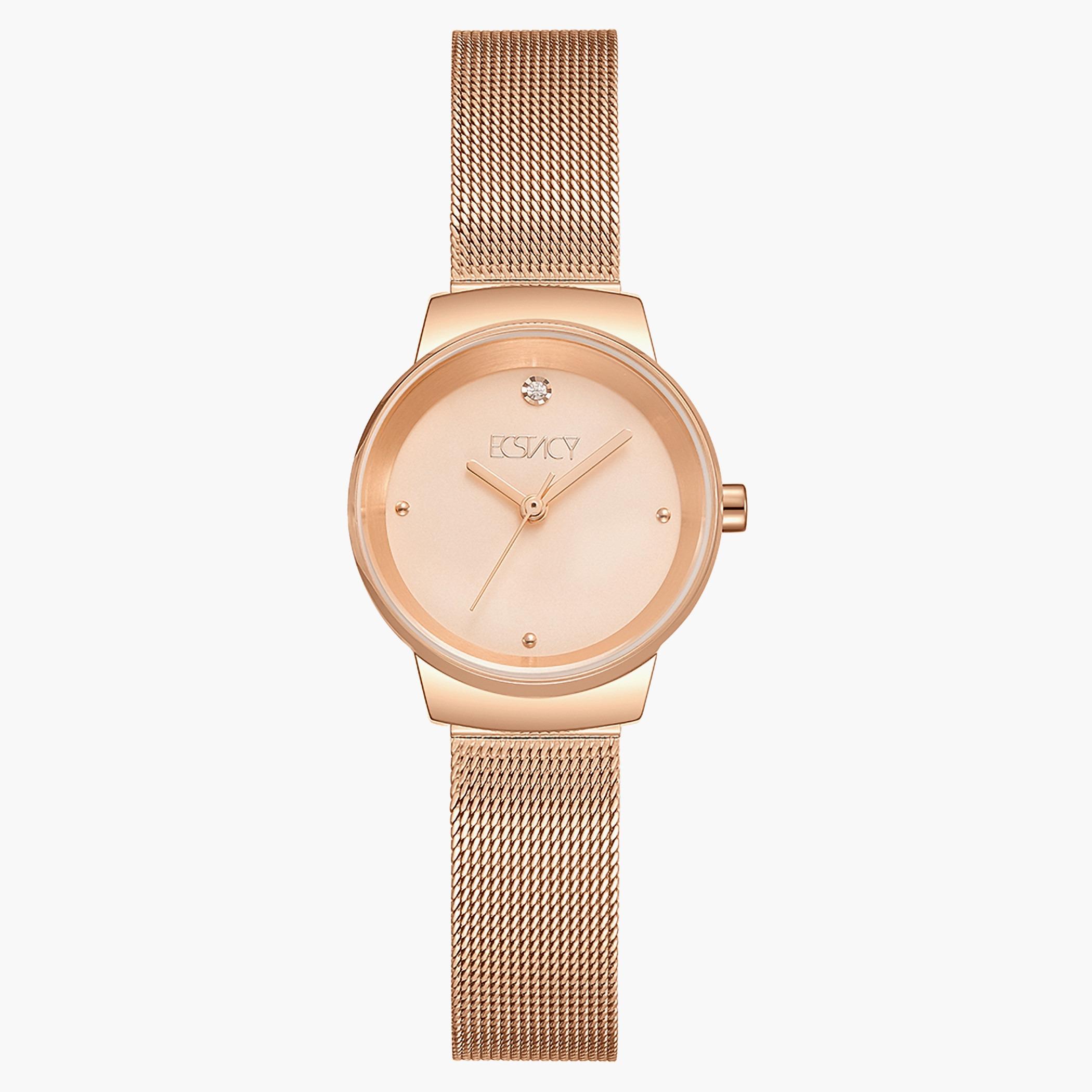 ساعة إكستاسي للنساء بسوار من الستانلس ستيل والذهب الوردي E7511-RBKK-women-watchesandjewellery-watches-image-1