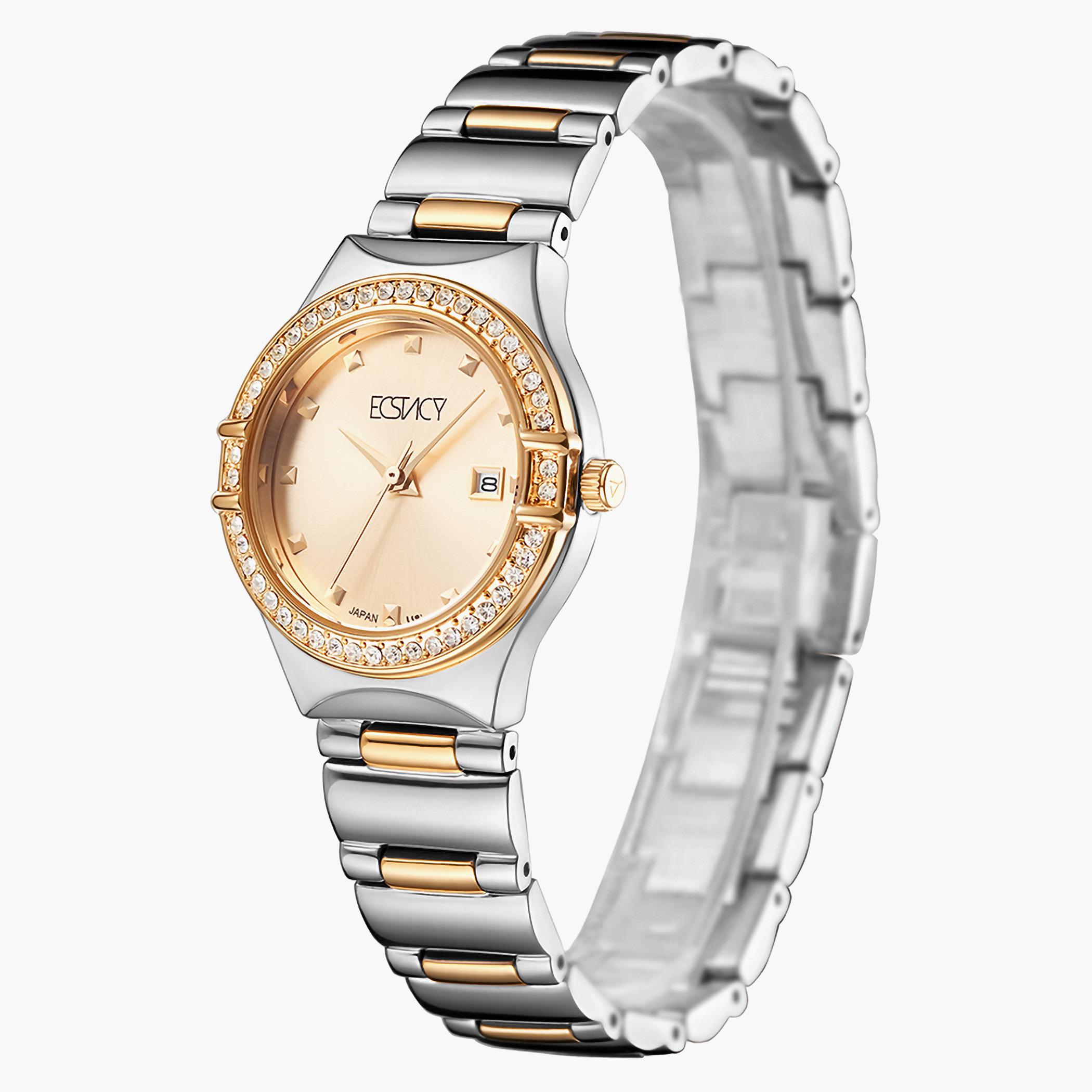 ساعة إكستاسي للنساء بسوار ذهبي من الستانلس ستيل - E6512-TBTC-women-watchesandjewellery-watches-image-2