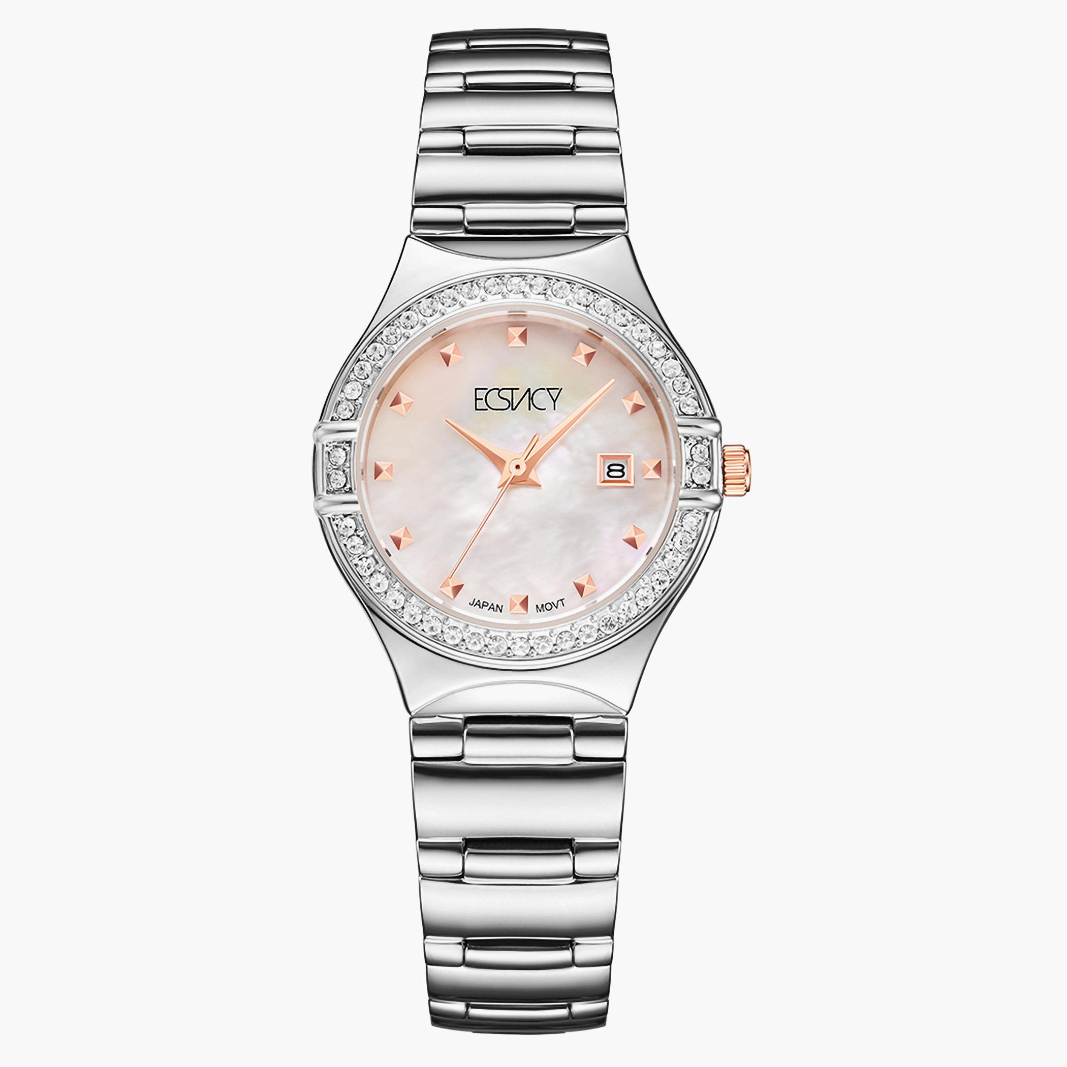 ساعة إكستاسي للنساء بسوار من الستانلس ستيل وسوار اللؤلؤ E6512-SBSM-women-watchesandjewellery-watches-image-1