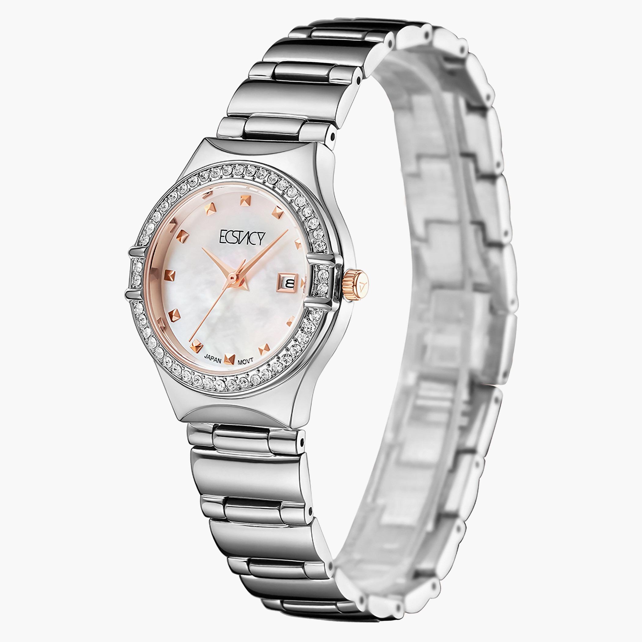 ساعة إكستاسي للنساء بسوار من الستانلس ستيل وسوار اللؤلؤ E6512-SBSM-women-watchesandjewellery-watches-image-2