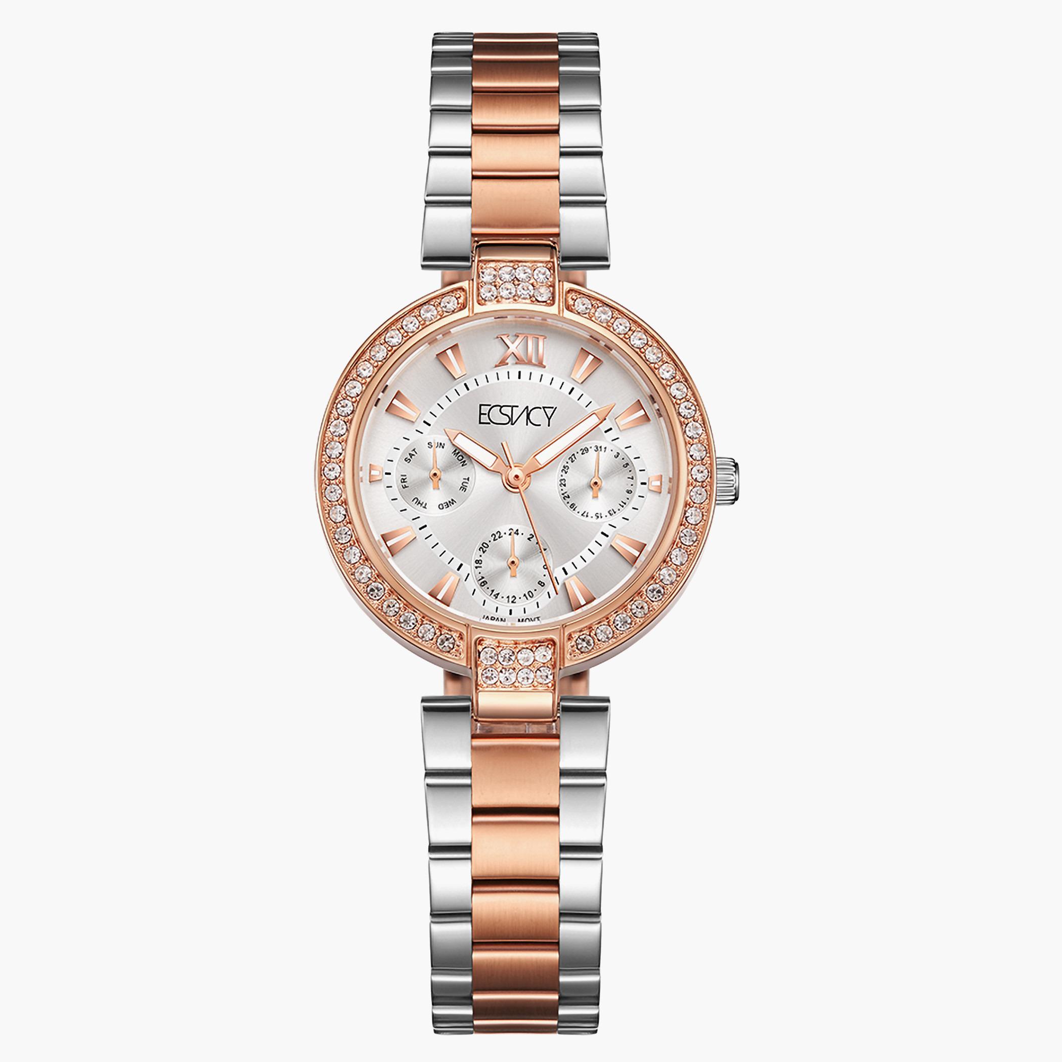 ساعة إكستاسي للنساء بسوار فضي من الستانلس ستيل - E5677-KBKS-women-watchesandjewellery-watches-image-1