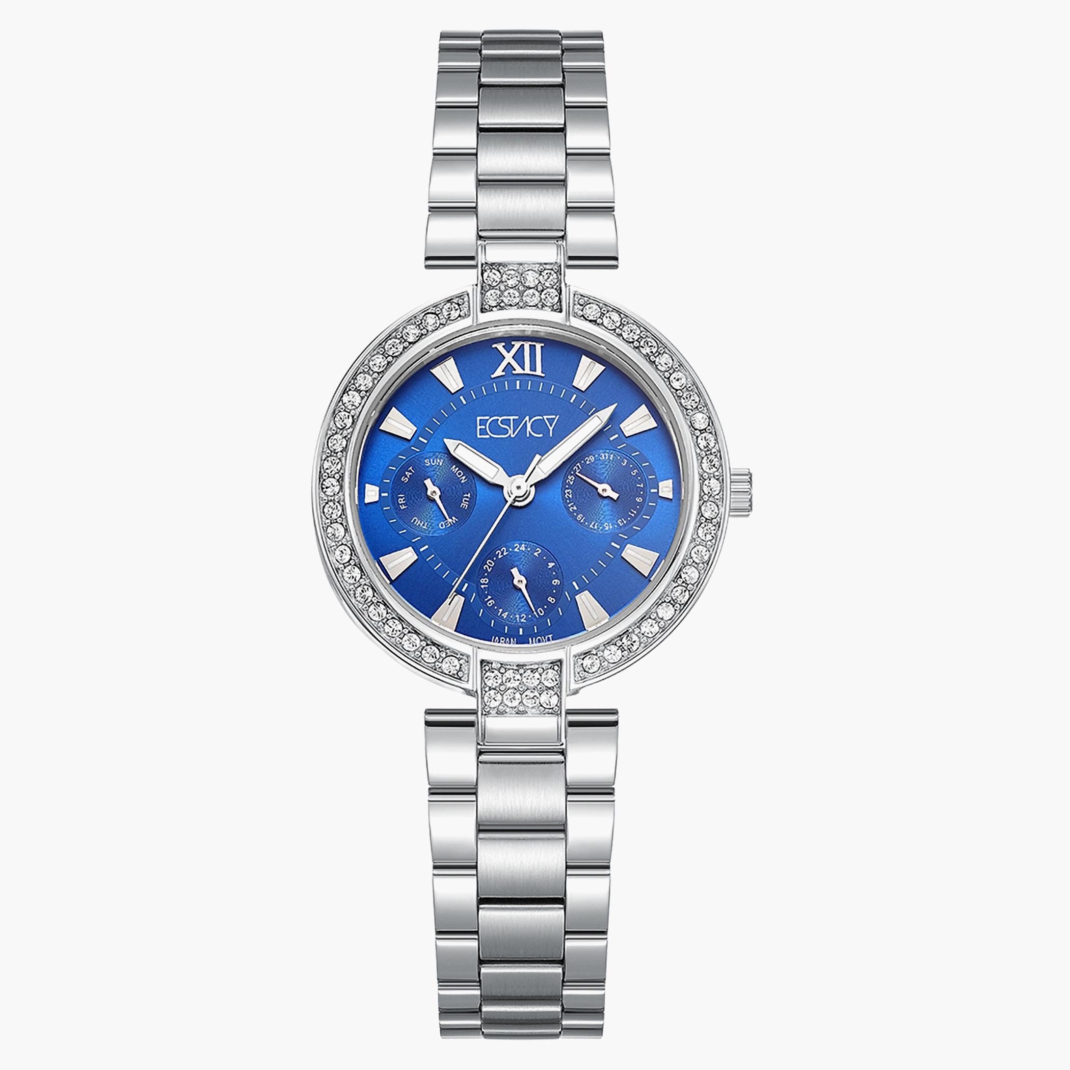 ساعة إكستاسي للنساء بسوار أزرق من الستانلس ستيل - E5677-SBSL-women-watchesandjewellery-watches-image-1