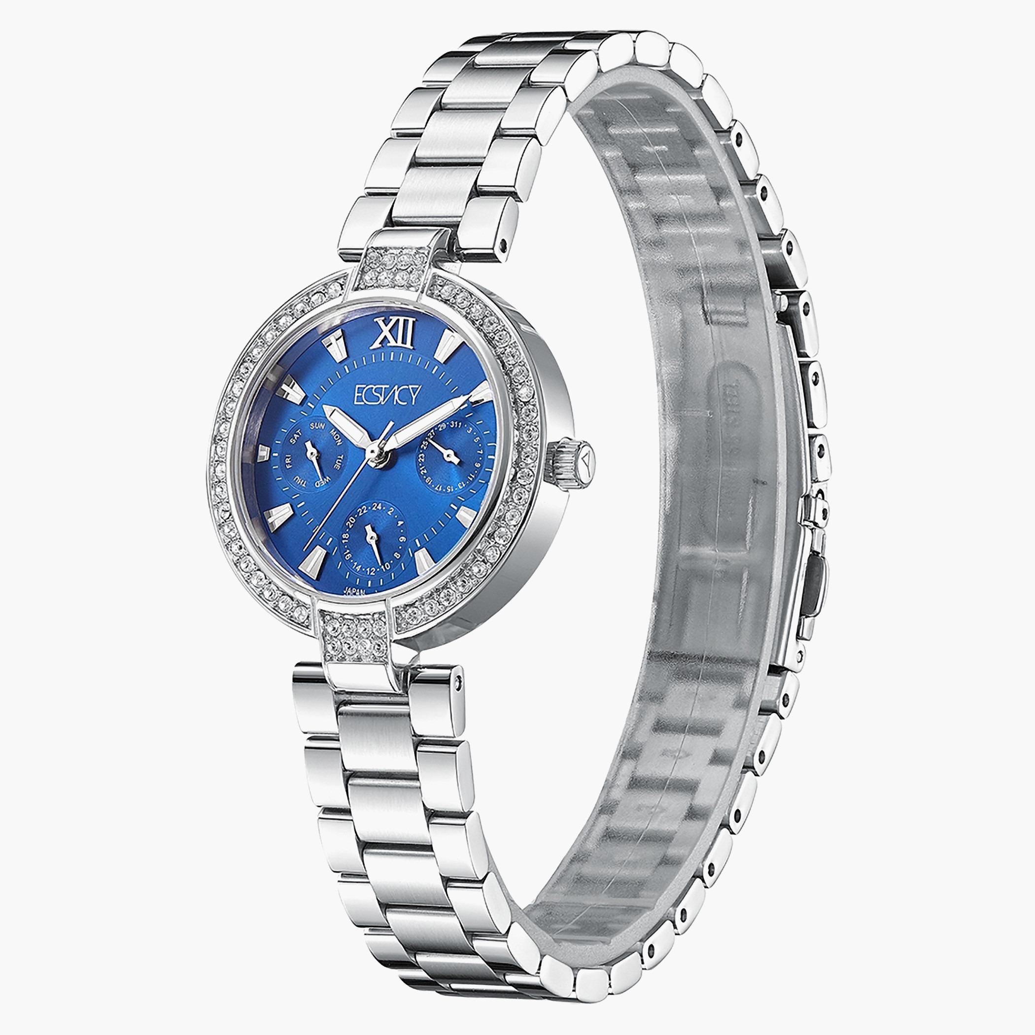 ساعة إكستاسي للنساء بسوار أزرق من الستانلس ستيل - E5677-SBSL-women-watchesandjewellery-watches-image-2