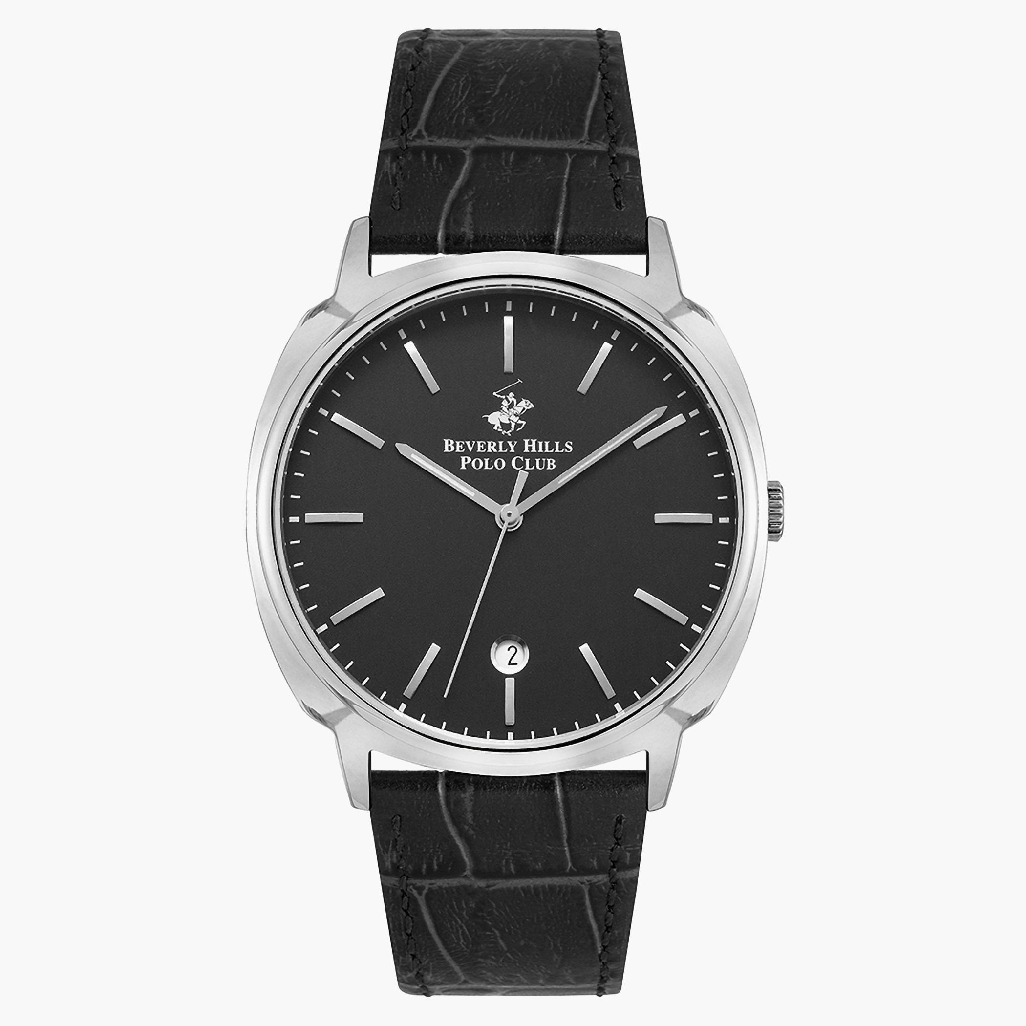 Beverly Hills Polo Club Men Leather Black Strap Analog Watch - BP3022X.351-men-watchesandjewellery-watches-image-1