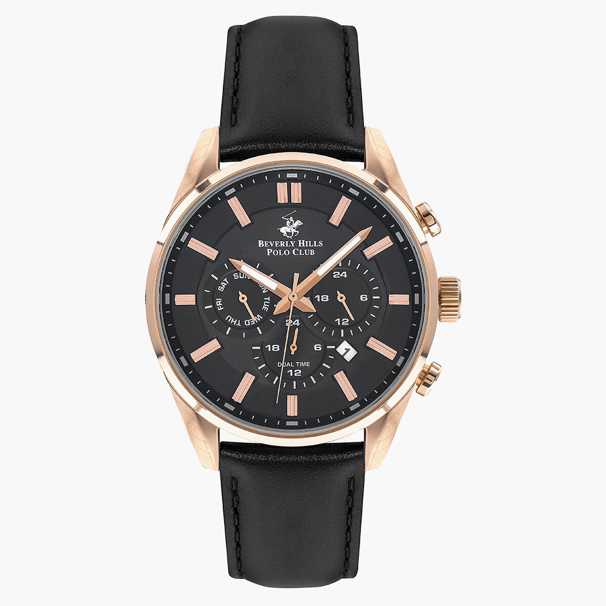 ساعة بيبرلي هلز بولو كلب كرونوغراف جلد بسوار اسود للرجال - BP3205X.451-men-watchesandjewellery-watches-image-1