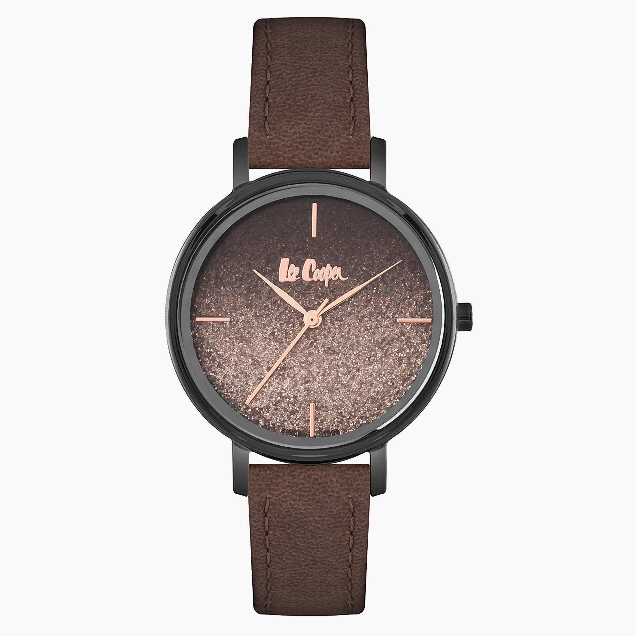 لي كوبر ساعة تناظرية من الجلد بسوار بني - LC06913.052-women-watchesandjewellery-watches-image-1