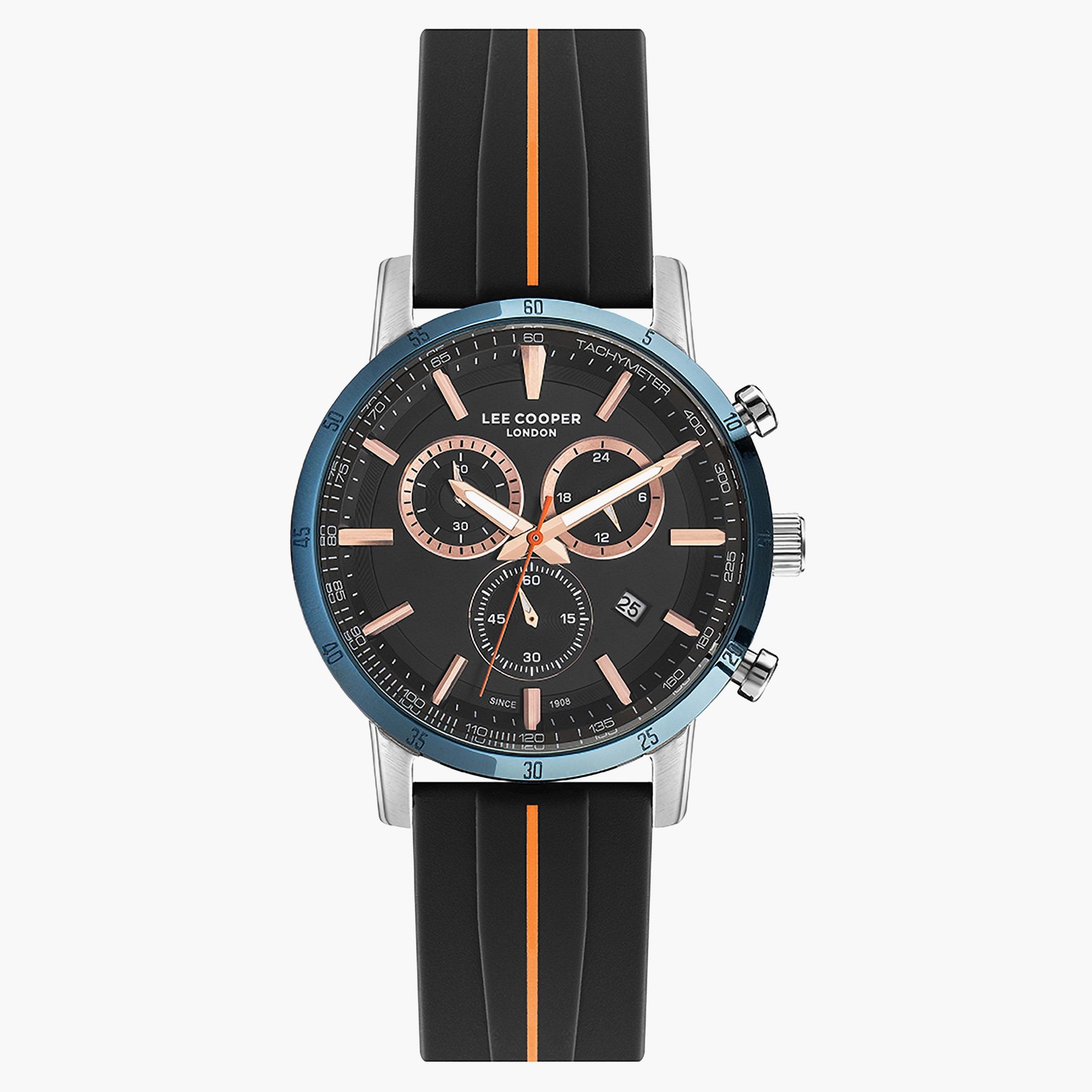  لي كوبر ساعة للرجال بسوار اسود كرونوغراف - LC07194.351-men-watchesandjewellery-watches-image-1