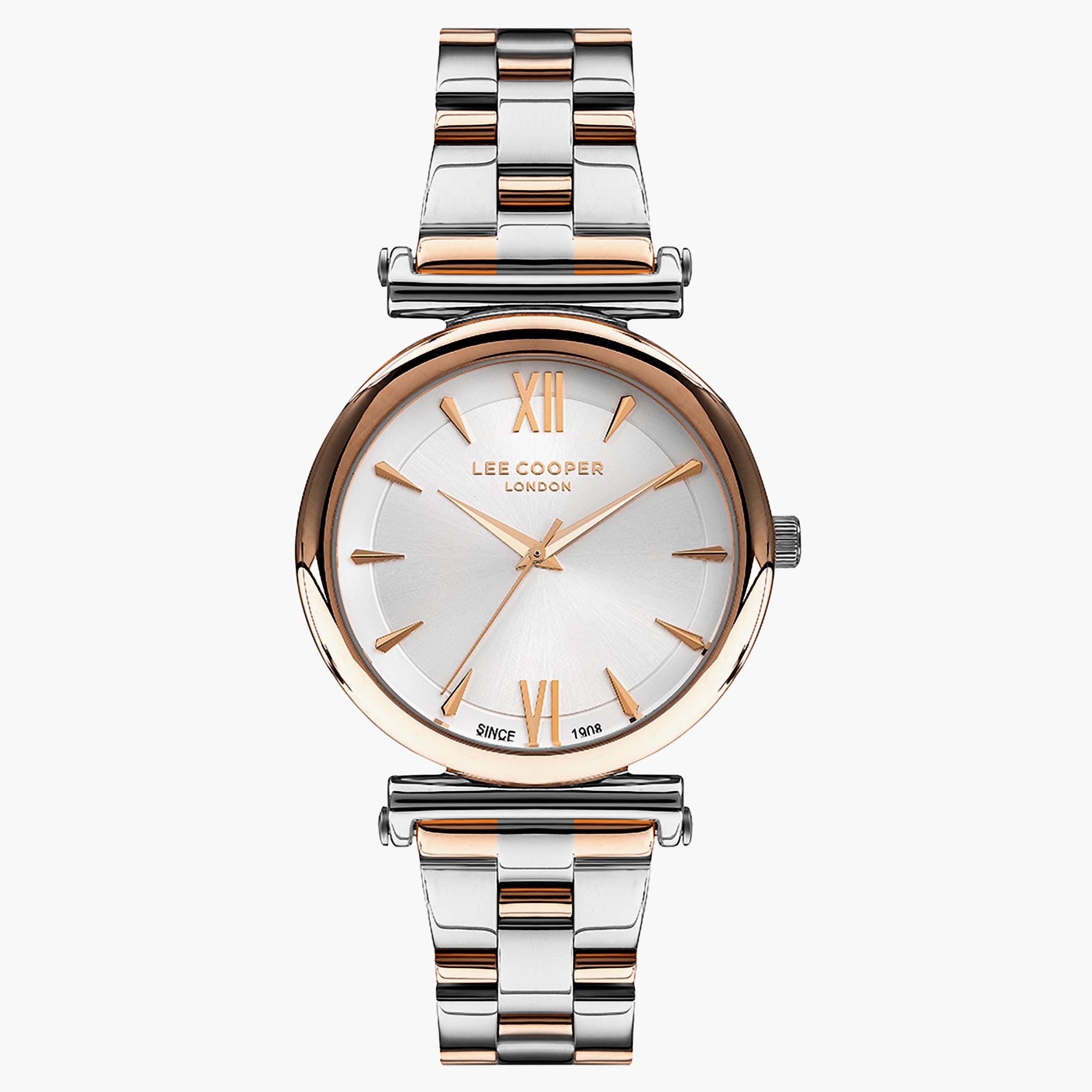 لي كوبر ساعة تناظرية بعقارب وسوار معدني فضي للنساء - LC07226.530-women-watchesandjewellery-watches-image-1
