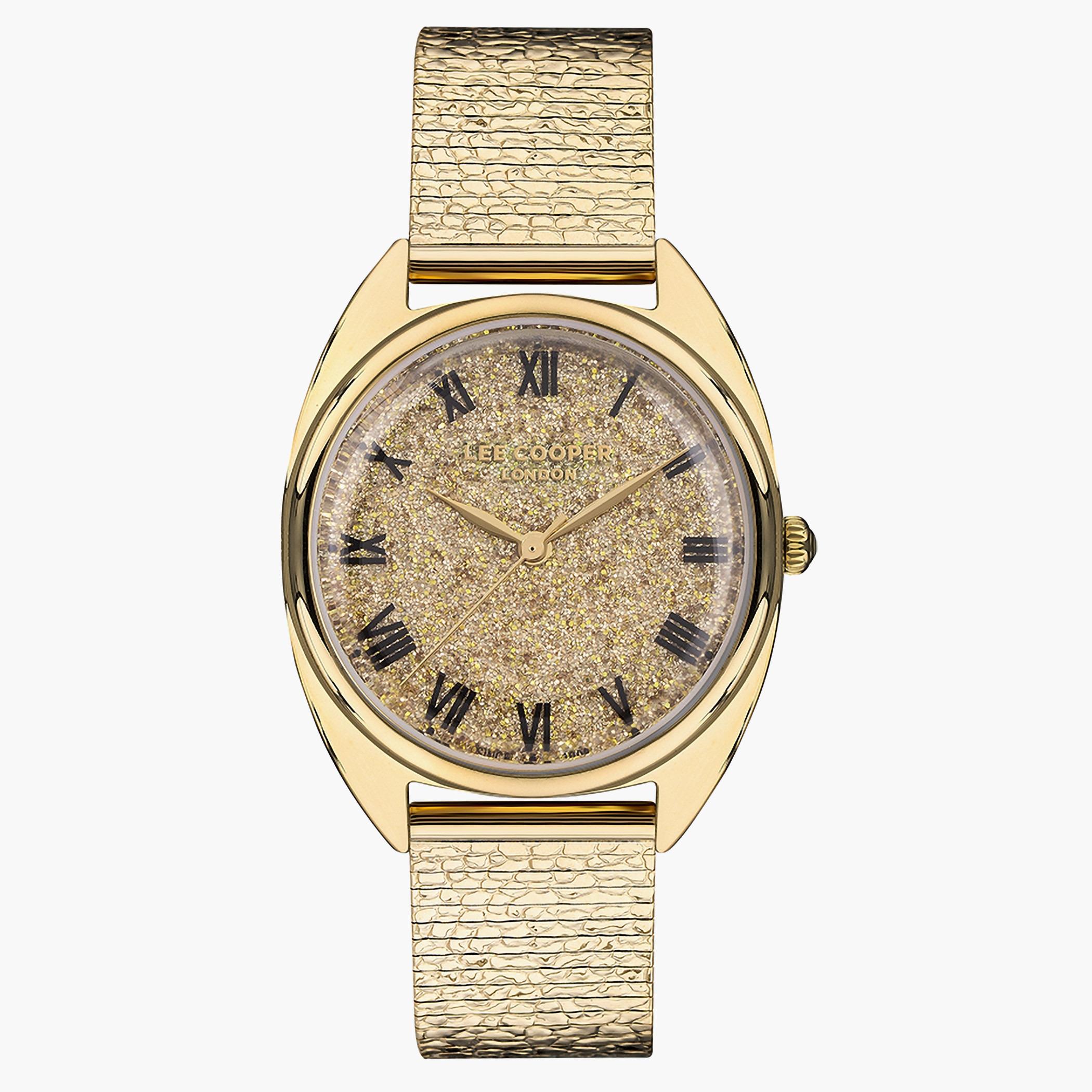لي كوبرساعة تناظرية بعقارب وسوار معدني ذهبي للنساء - LC07234.110-women-watchesandjewellery-watches-image-1