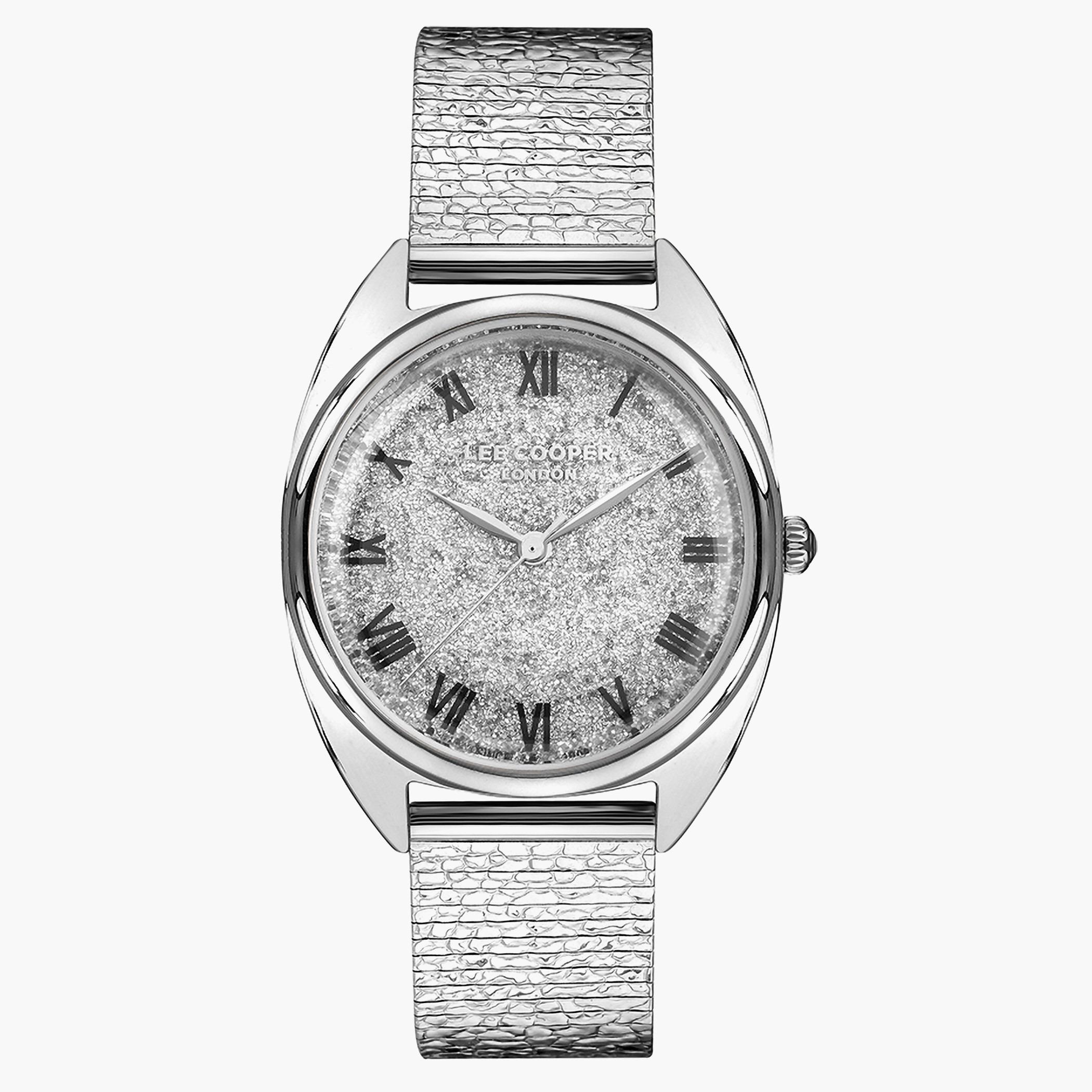 لي كوبرساعة تناظرية بعقارب وسوار معدني فضي للنساء - LC07234.330-women-watchesandjewellery-watches-image-1