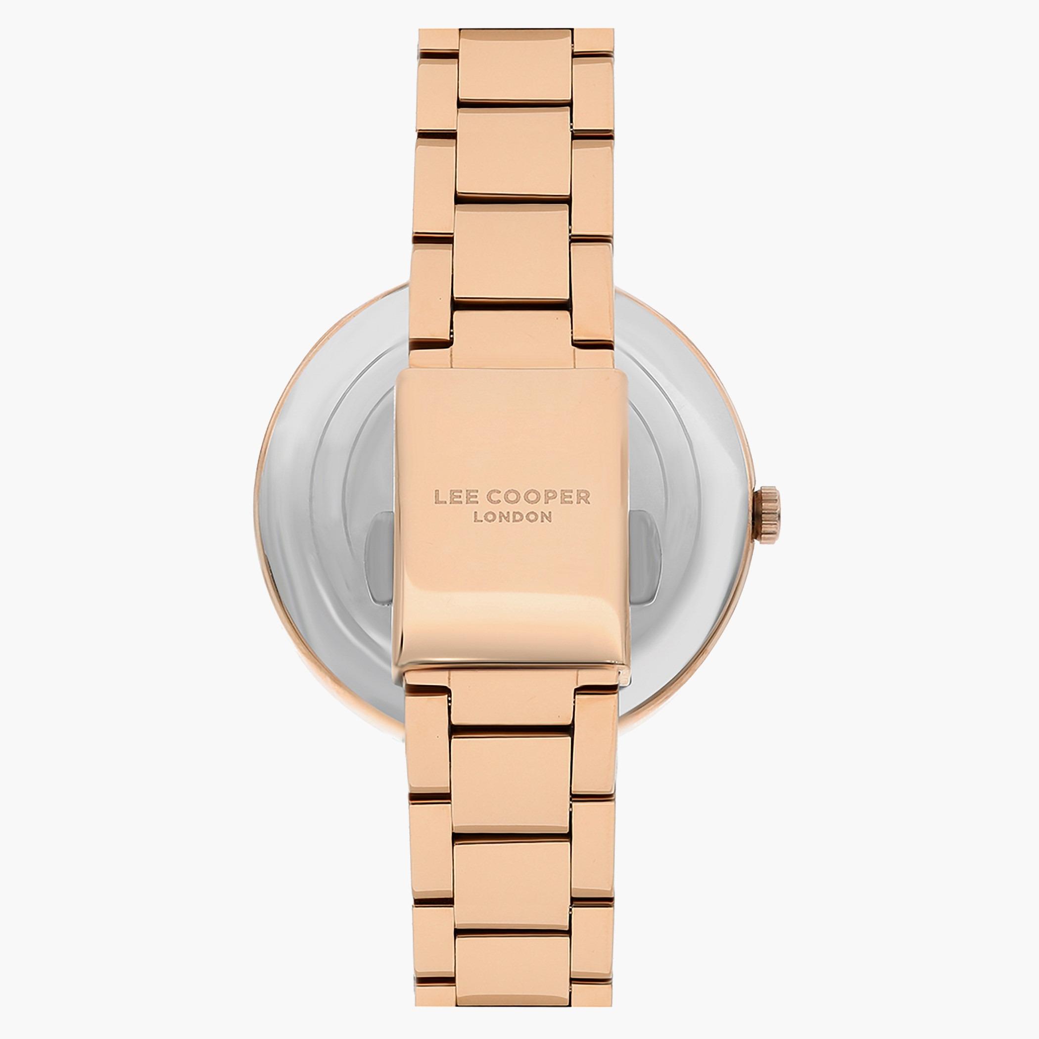 لي كوبر ساعة تناظرية للنساء بحزام ذهبي وردي معدني - LC07240.410-women-watchesandjewellery-watches-image-3