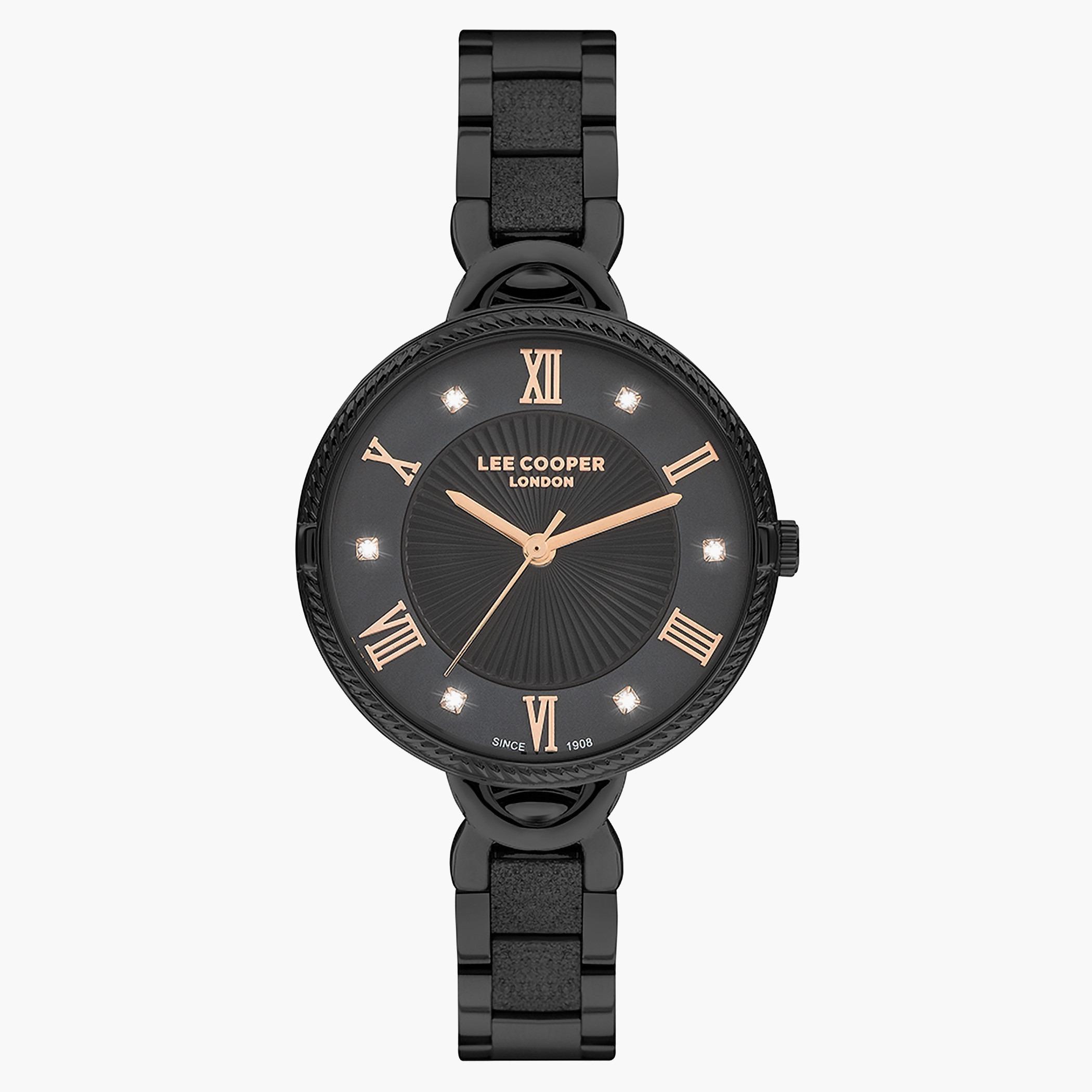 لي كوبر ساعة تناظرية للنساء بعقارب وسوارمعدني اسود - LC07240.650.-women-watchesandjewellery-watches-image-1