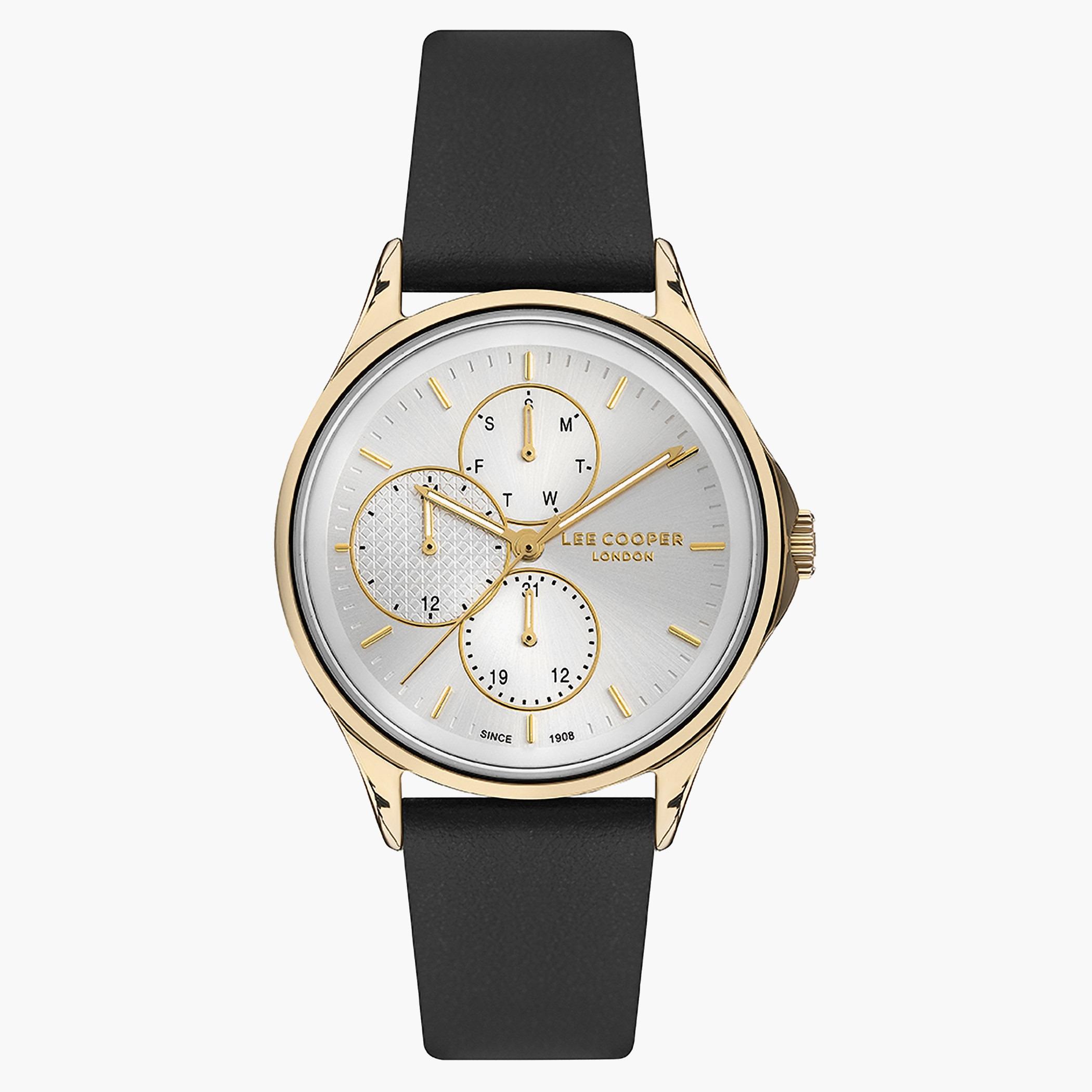 لي كوبر ساعة تناظرية للنساء بسوار جلدي و فضي - LC07243.121-women-watchesandjewellery-watches-image-1