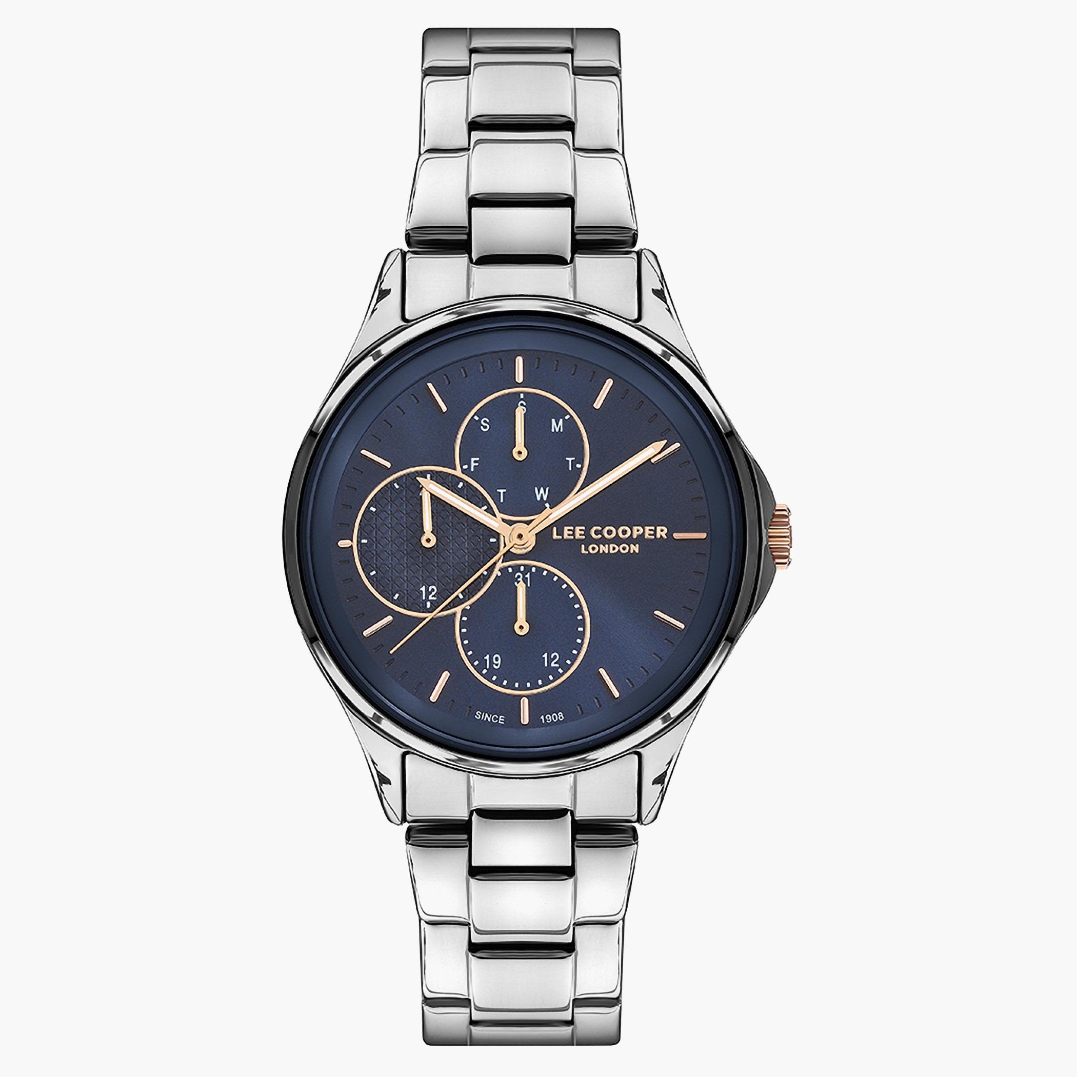 لي كوبر ساعة تناظرية للنساء بسوار غامق أزرق من المعدن - LC07244.390-women-watchesandjewellery-watches-image-1