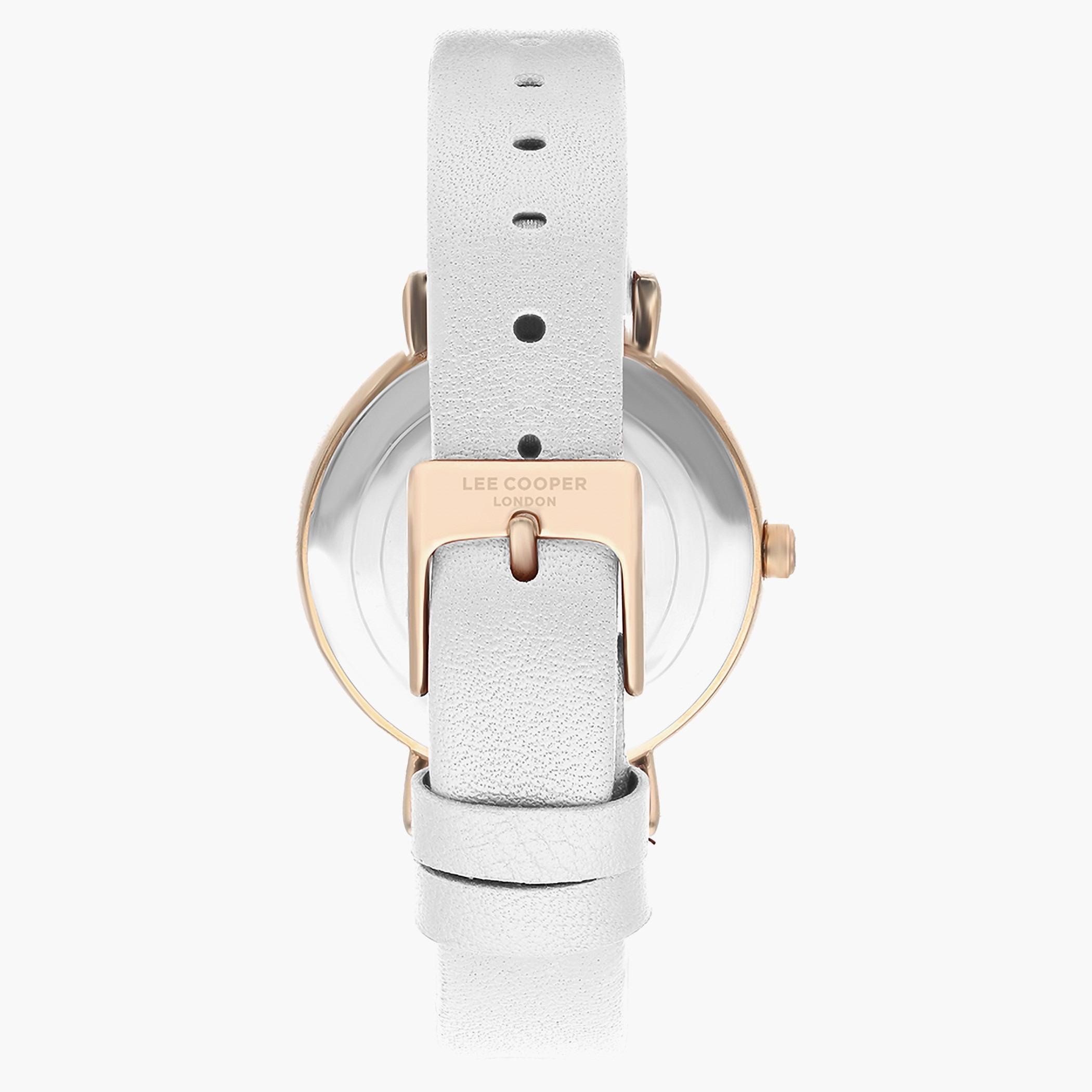 لي كوبر ساعة تناظرية للنساء من الجلد بسوار ابيض - LC07248.433-women-watchesandjewellery-watches-image-3