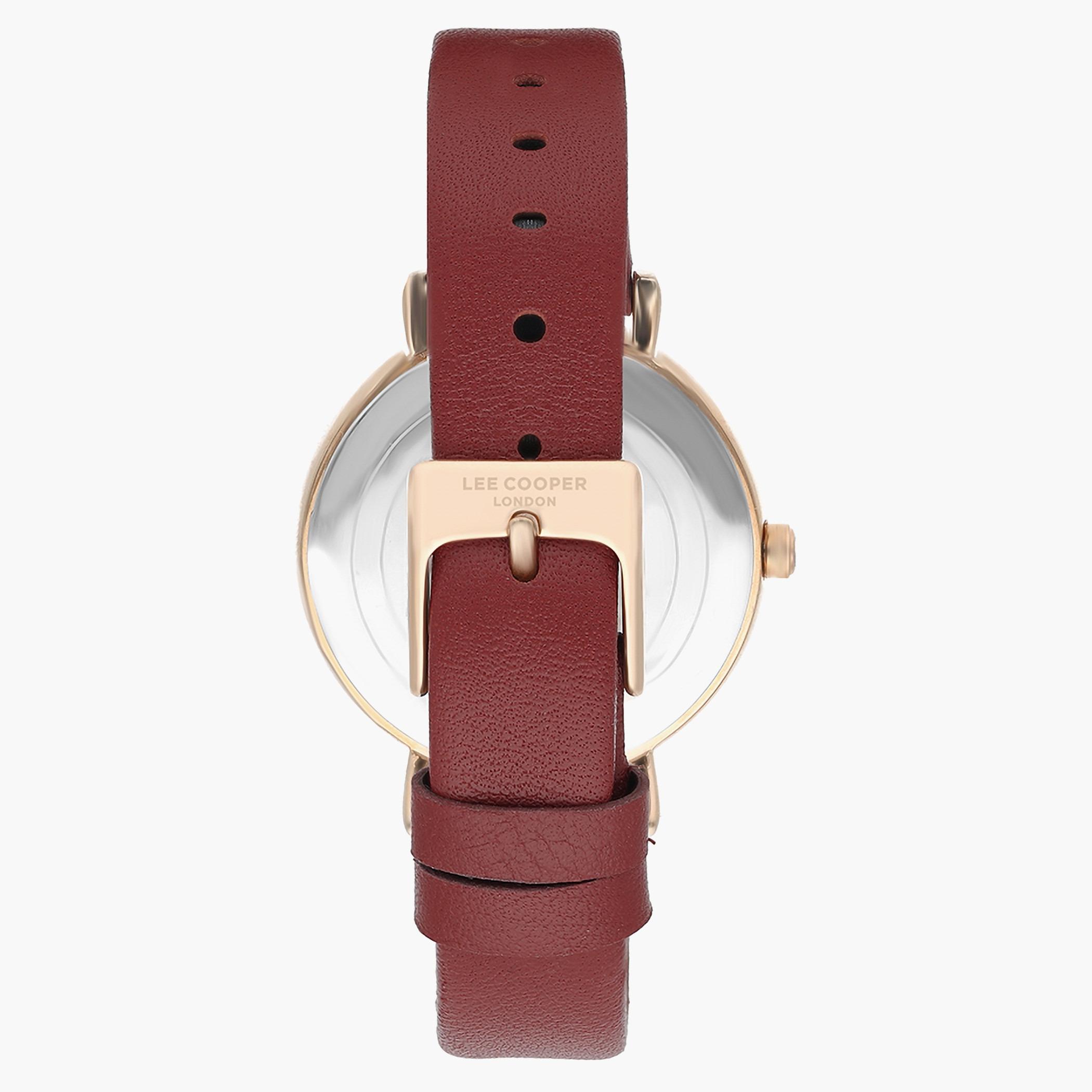 لي كوبر ساعة تناظرية للنساء من الجلد بسوار ابيض - LC07248.438-women-watchesandjewellery-watches-image-3