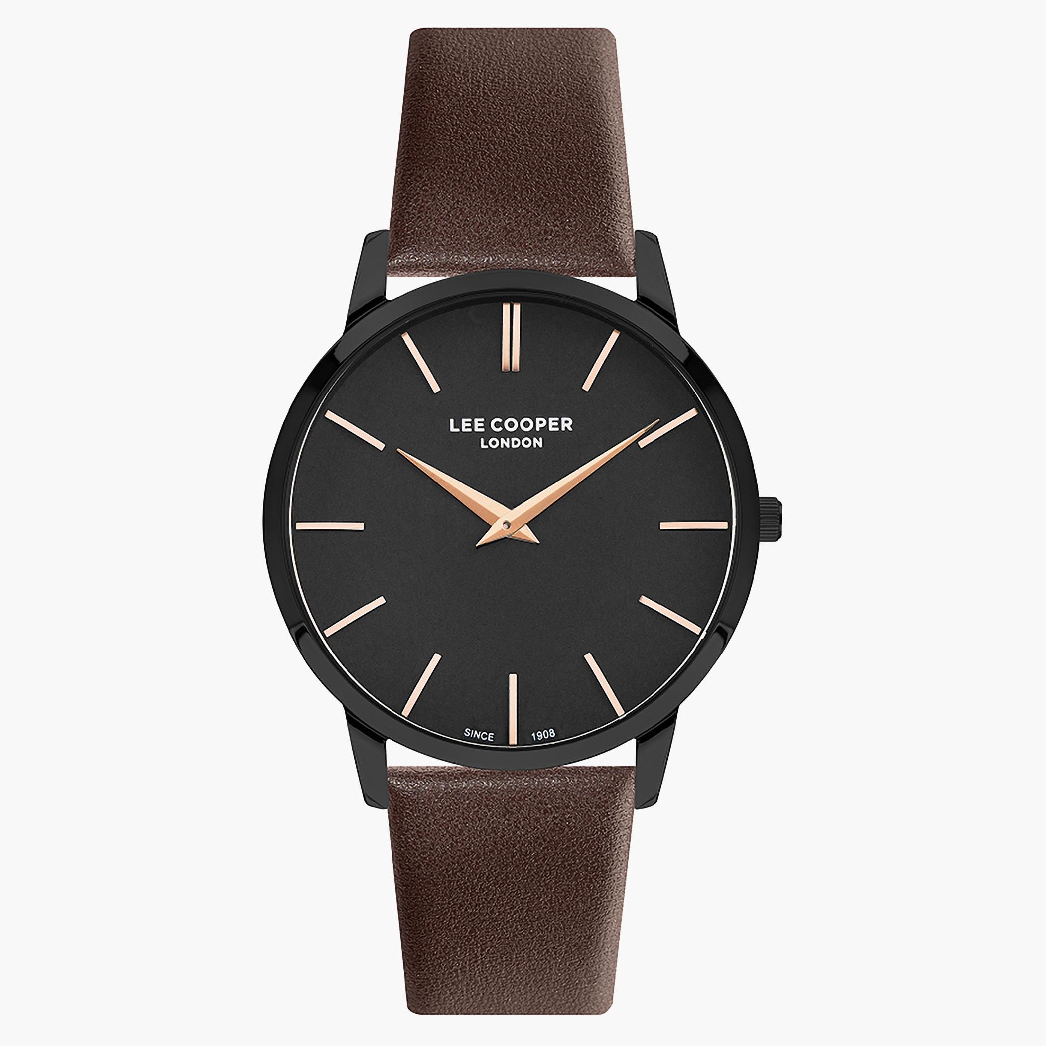 لي كوبرساعة تناظرية للرجال من الجلد بسواراسود - LC07251.052-men-watchesandjewellery-watches-image-1