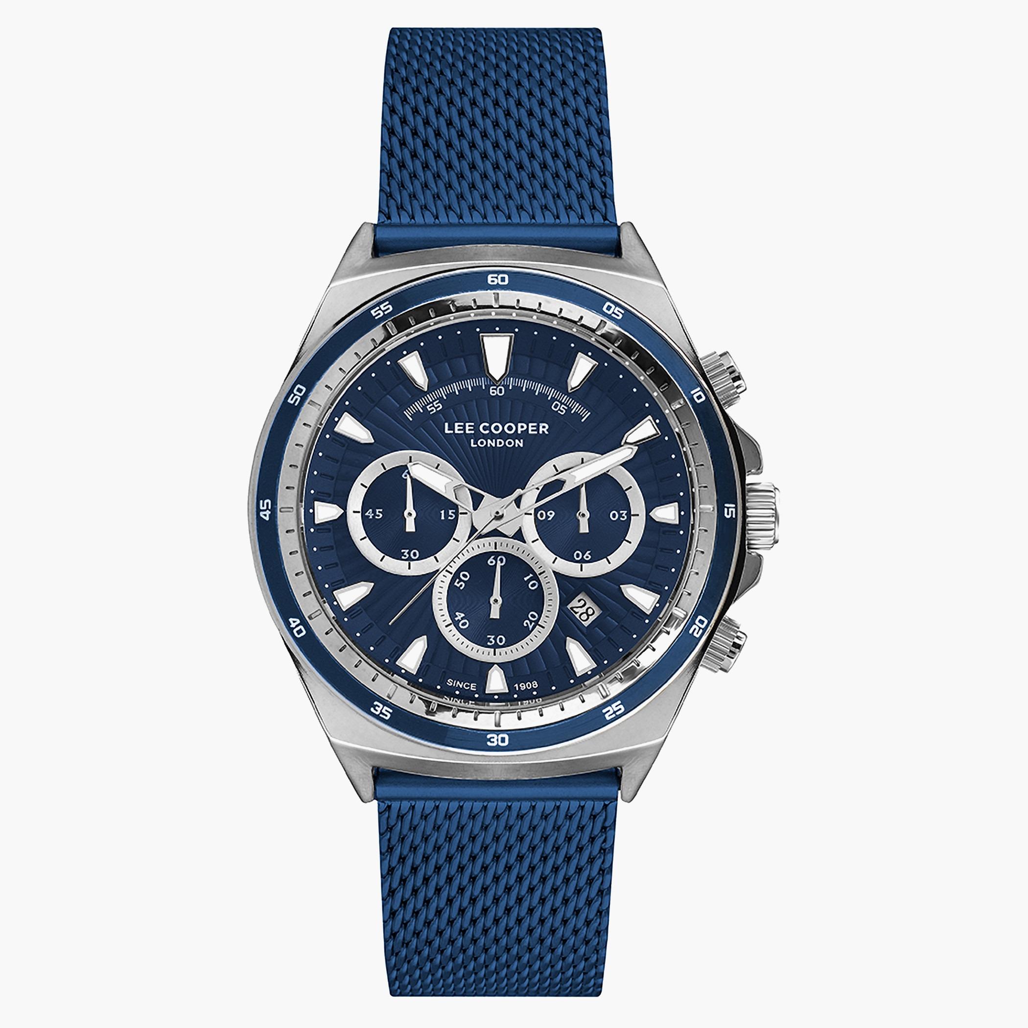 Lee Cooper Men Mesh Blue Strap Chronograph Watch - LC07255.390-men-watchesandjewellery-watches-image-1