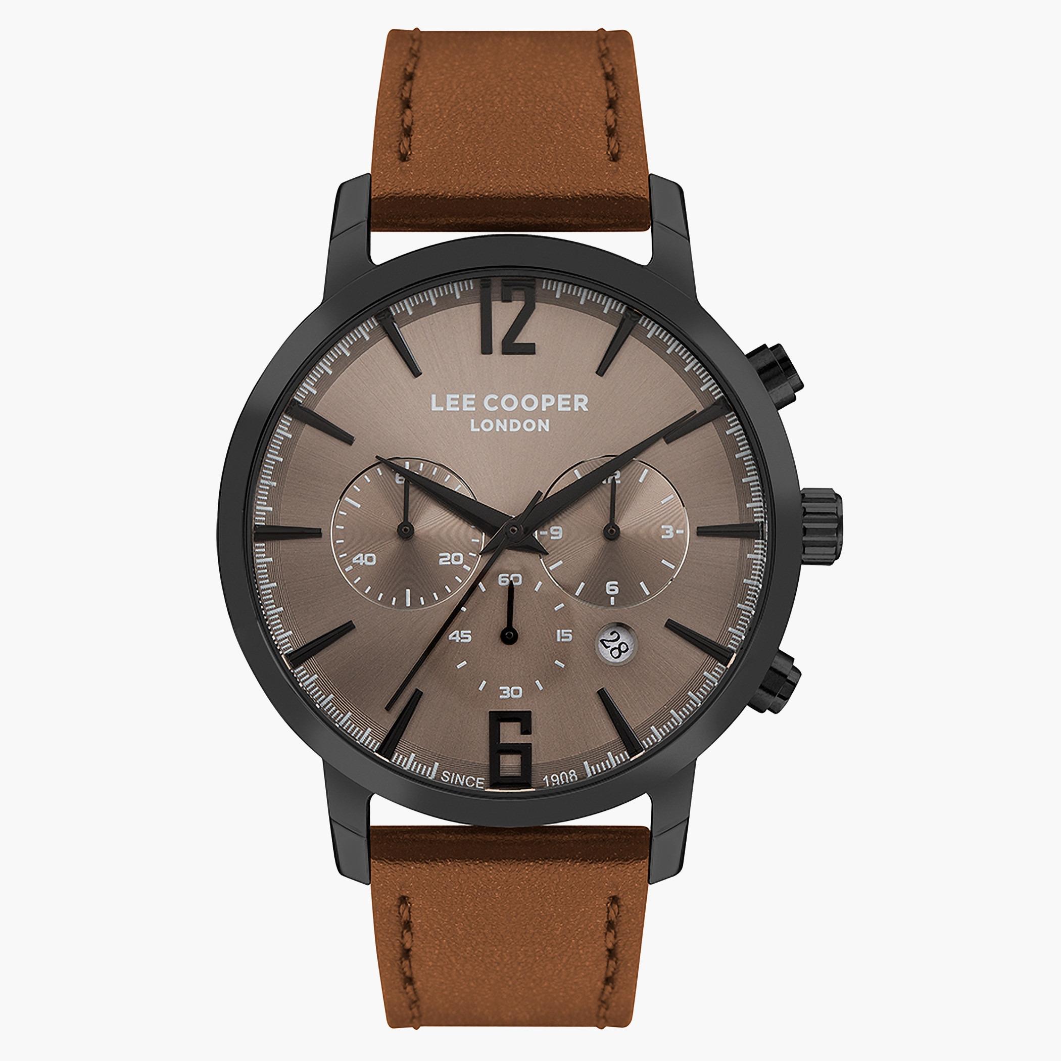 لي كوبرساعة كورنوغراف للرجال بسوار بني من الجلد - LC07260.664-men-watchesandjewellery-watches-image-1