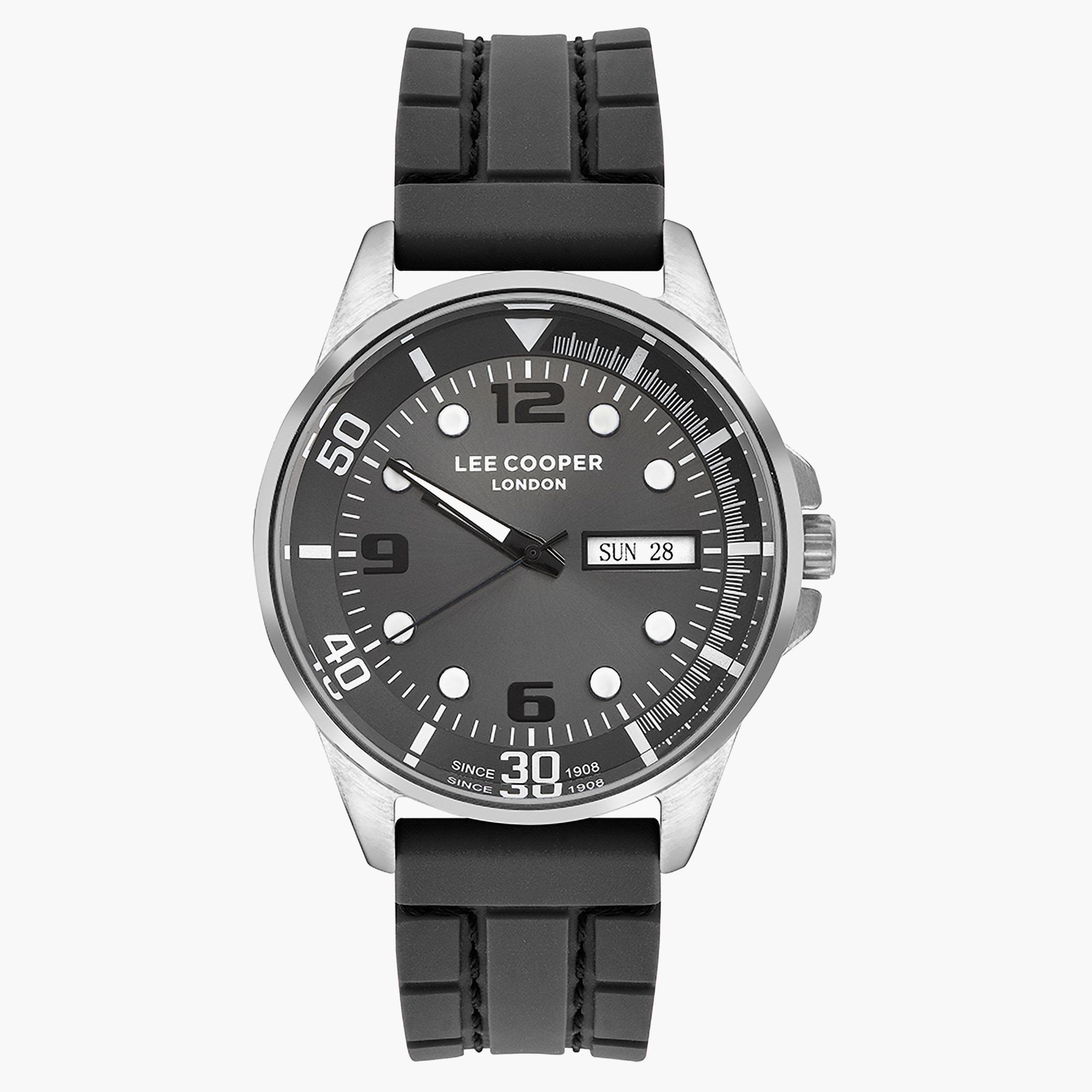 لي كوبرساعة تناظرية للرجال بسوار بندقي معدني من السليكون - LC07262.361-men-watchesandjewellery-watches-image-1