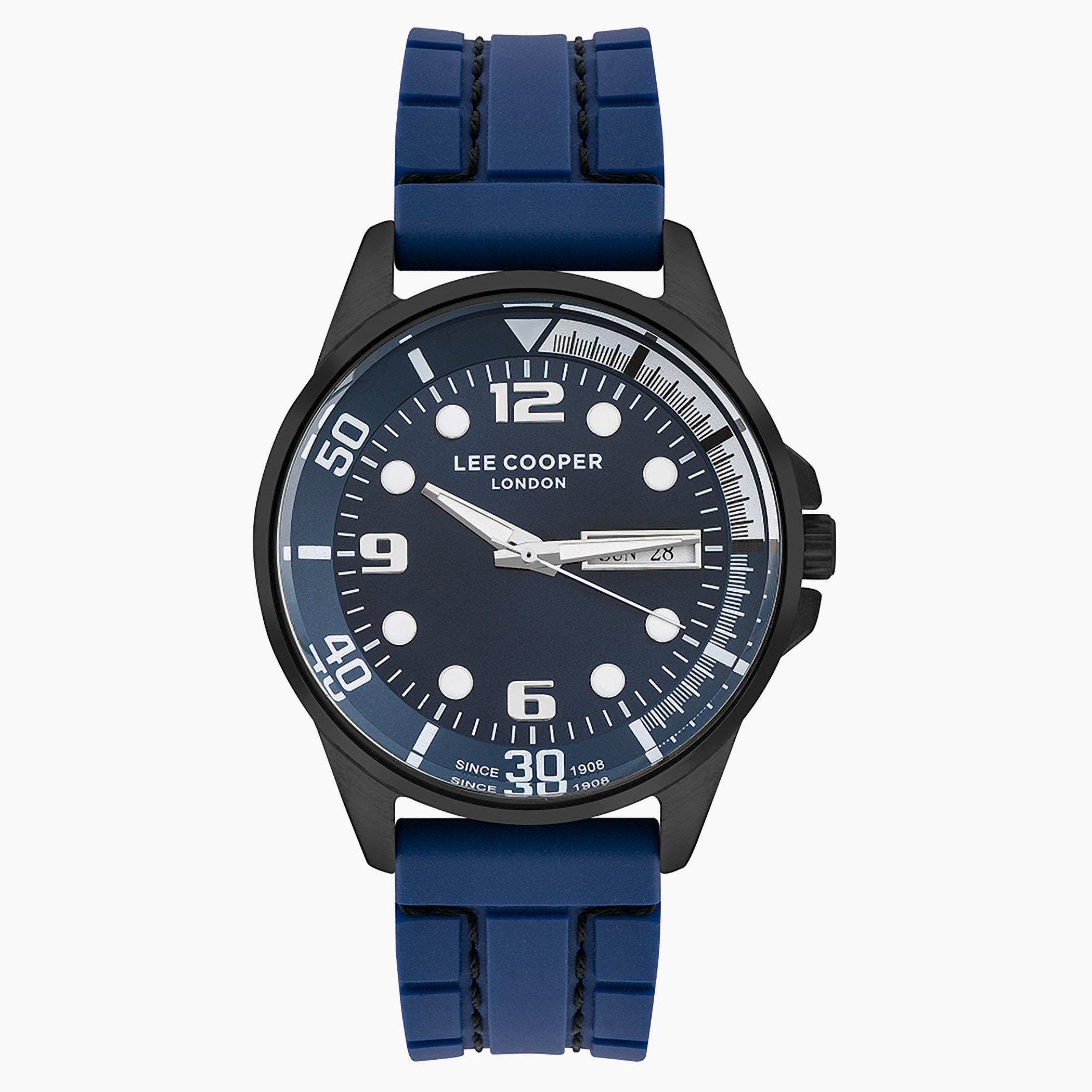 لي كوبرساعة تناظرية للرجال بسوارغامق أزرق من السليكون - LC07262.699-men-watchesandjewellery-watches-image-1