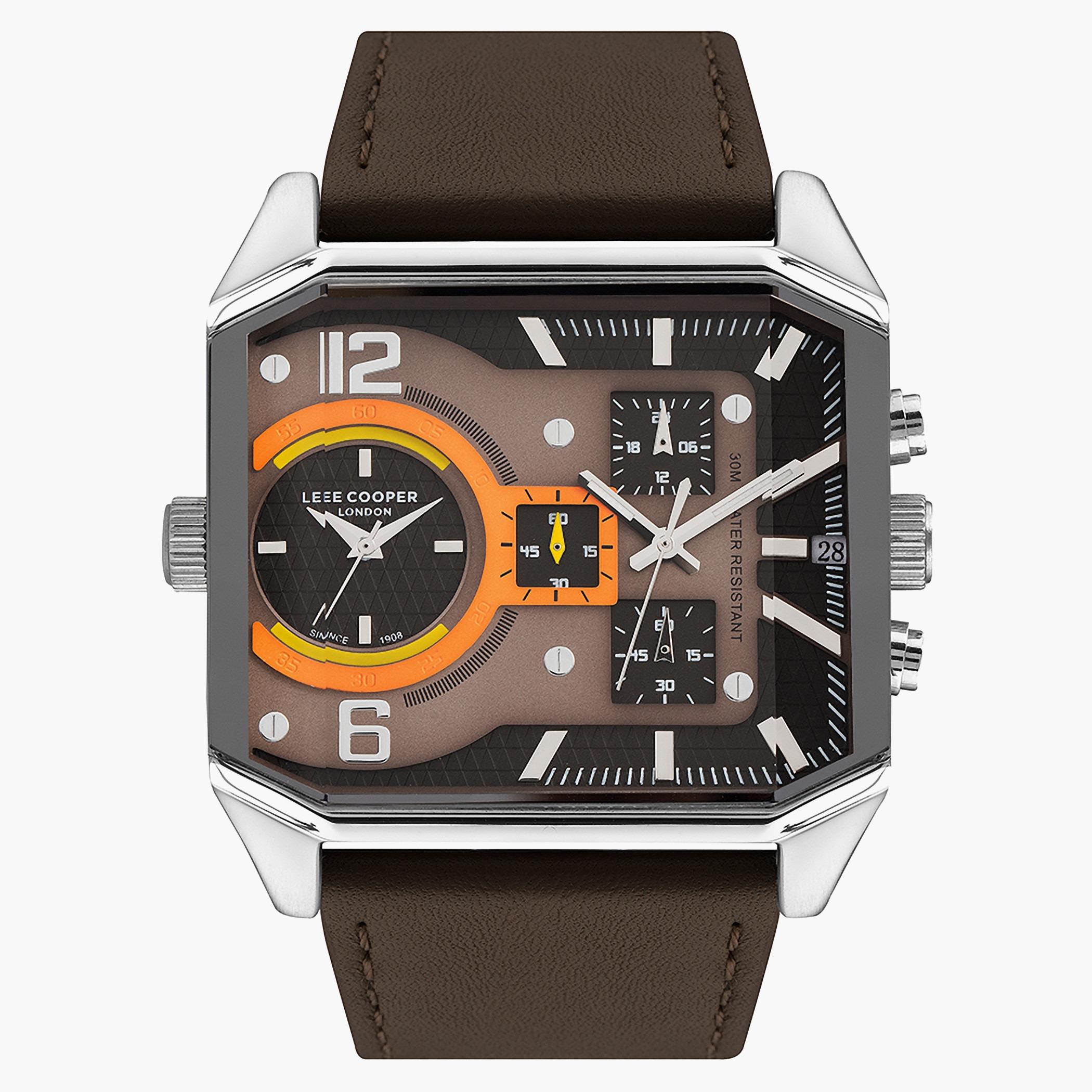Lee Cooper Men Leather Brown Strap Chronograph Watch - LC07264.342-men-watchesandjewellery-watches-image-1