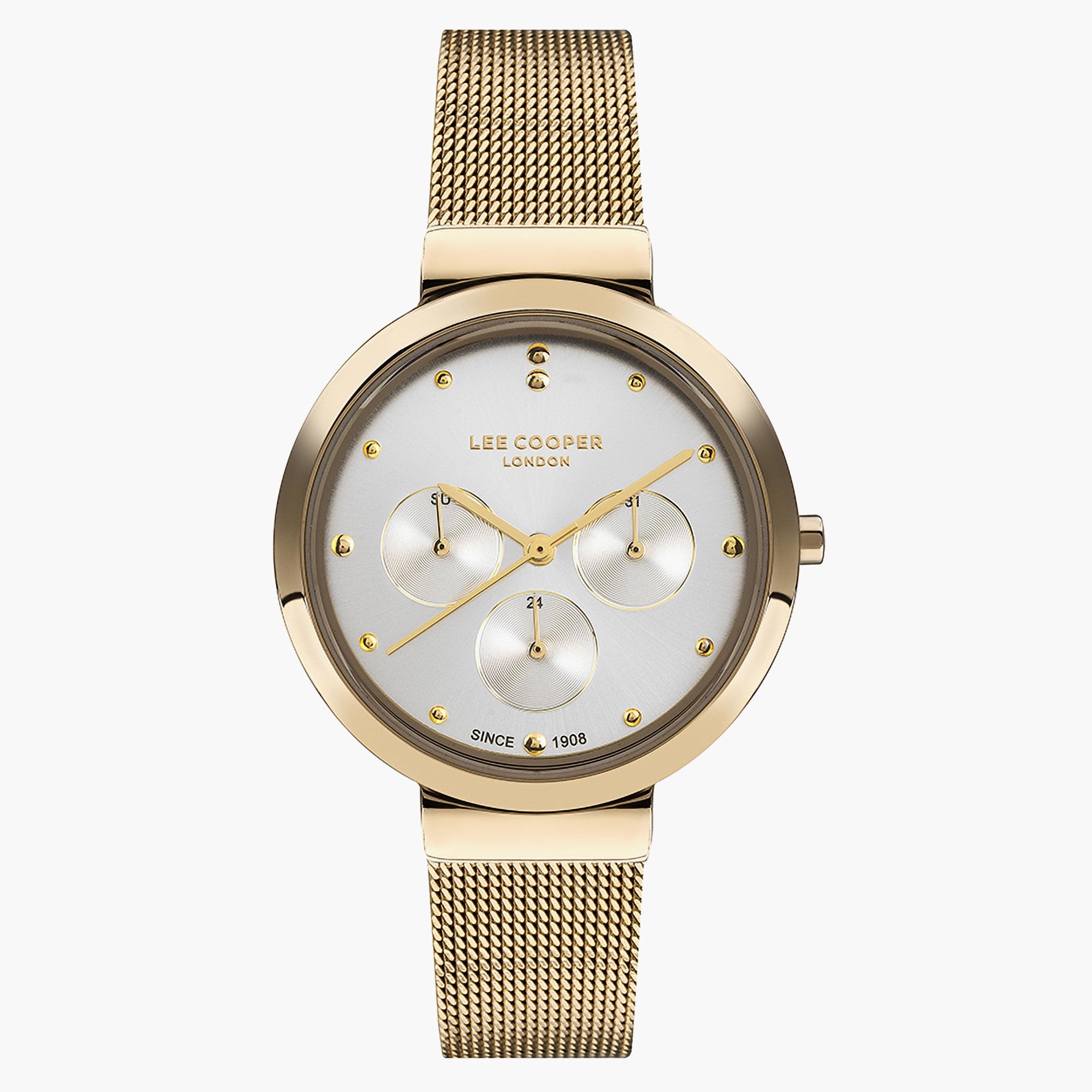 لي كوبر ساعة تناظرية للنساء بسوار شبكي فضي - LC07266.130-women-watchesandjewellery-watches-image-1