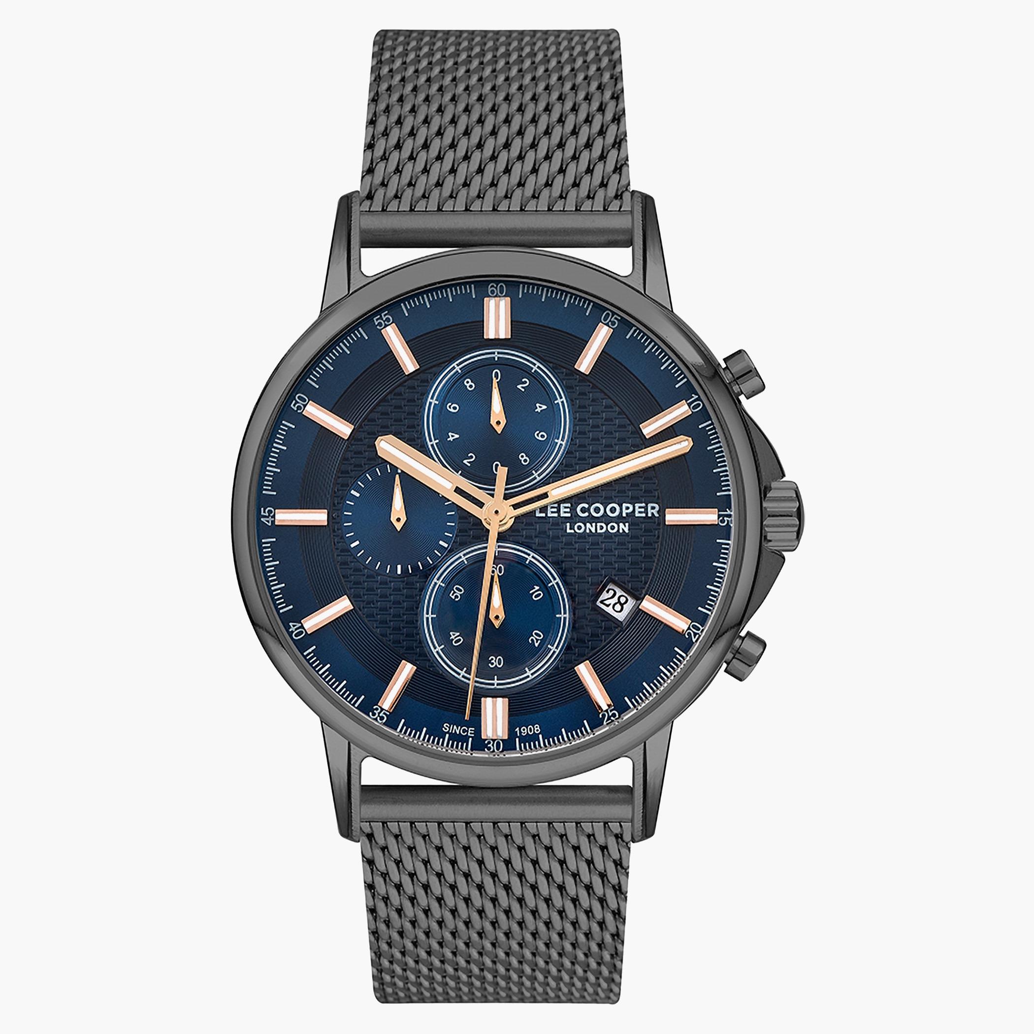 Lee Cooper Men Mesh Dark Blue Strap Chronograph Watch - LC07272.090-men-watchesandjewellery-watches-image-1