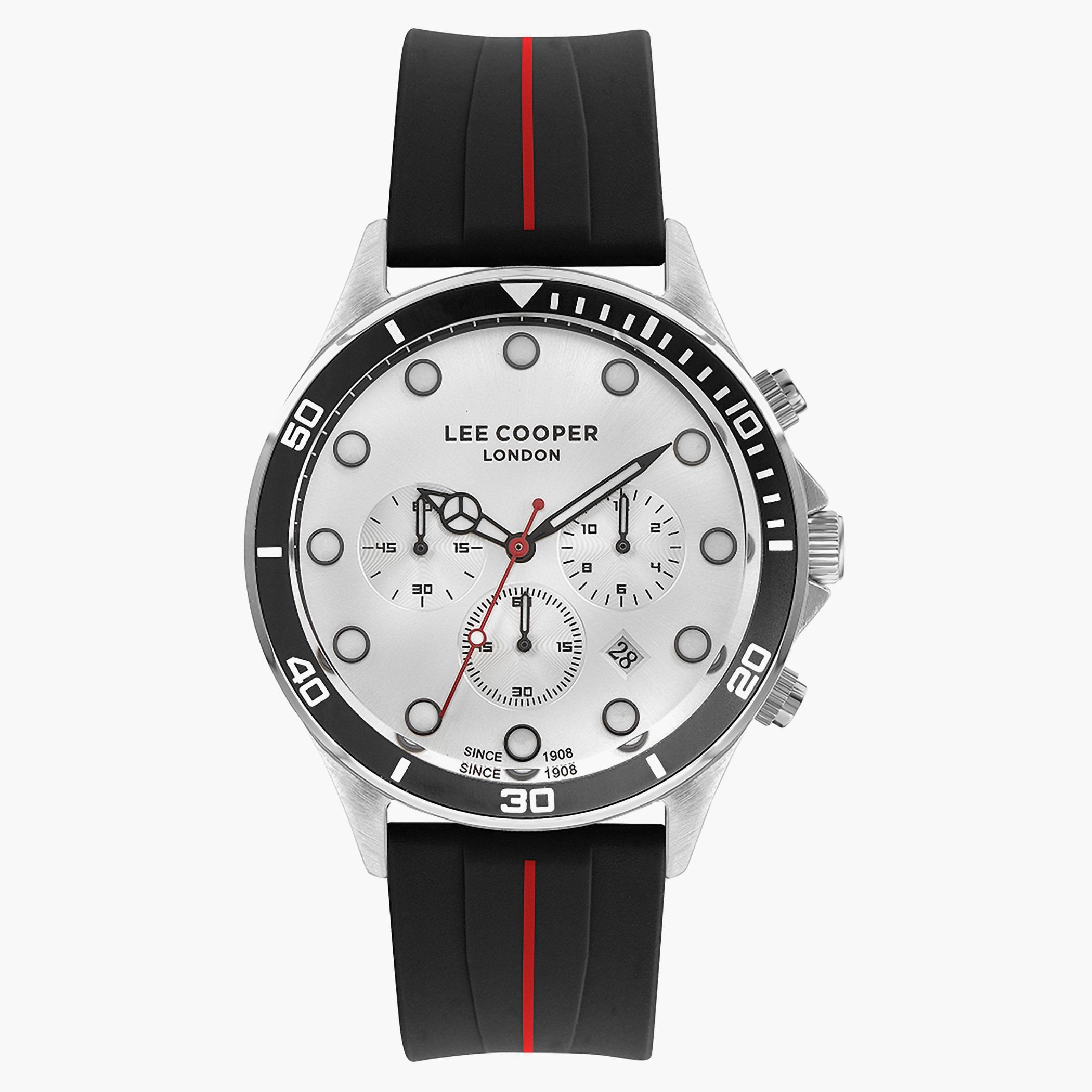 Lee Cooper Men Silicone Silver Strap Chronograph Watch - LC07294.331-men-watchesandjewellery-watches-image-1