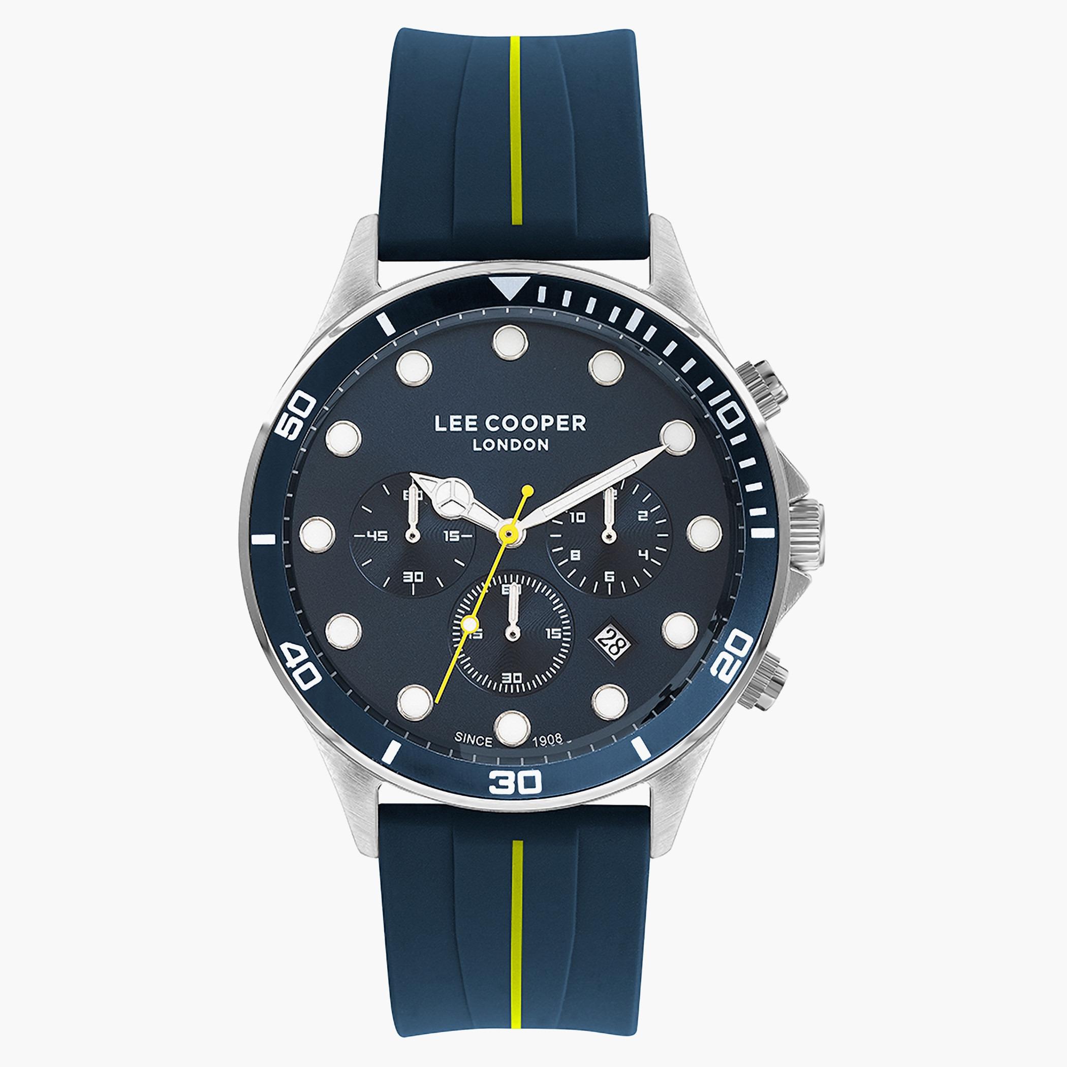 لي كوبرساعة كرونوغراف للرجال بسوارغامق أزرق من السليكون - LC07294.399-men-watchesandjewellery-watches-image-1